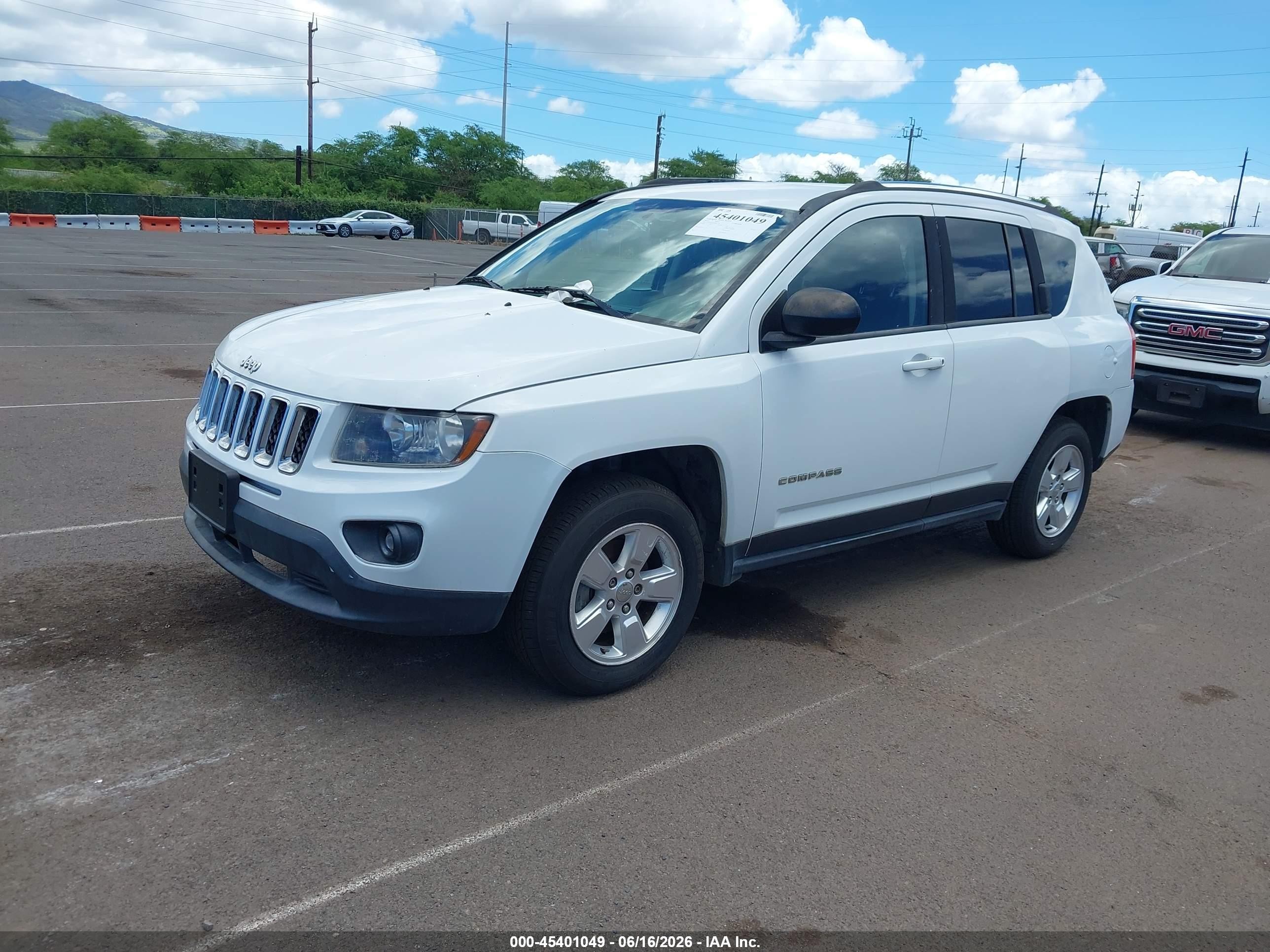 2014 Jeep Compass Sport Белый vin: 1C4NJCBA4ED881778