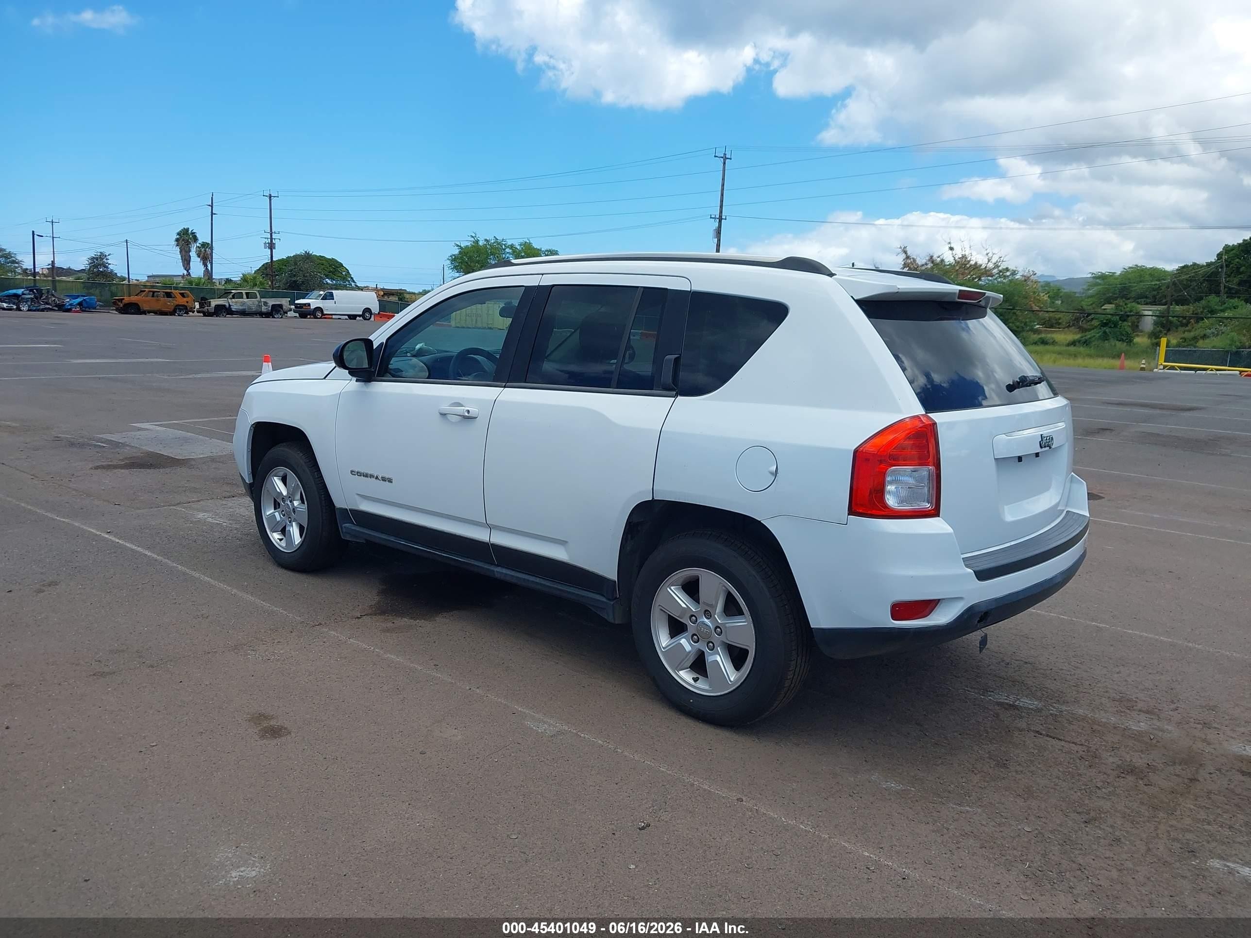 2014 Jeep Compass Sport Белый vin: 1C4NJCBA4ED881778