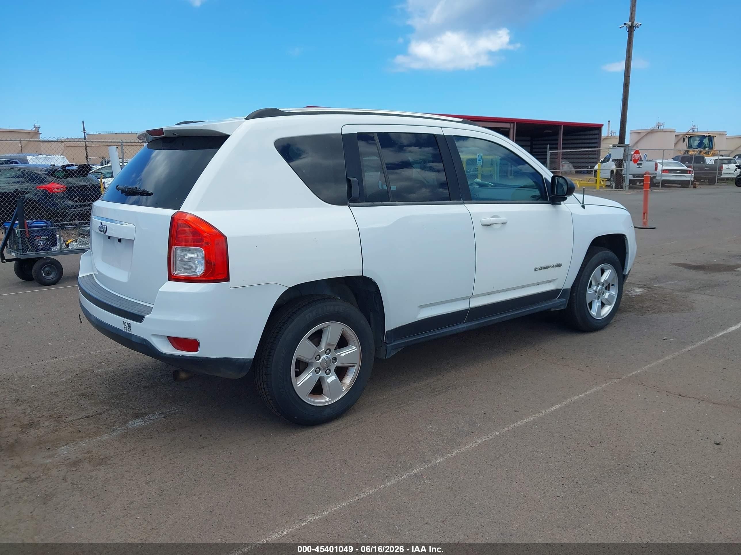2014 Jeep Compass Sport Белый vin: 1C4NJCBA4ED881778