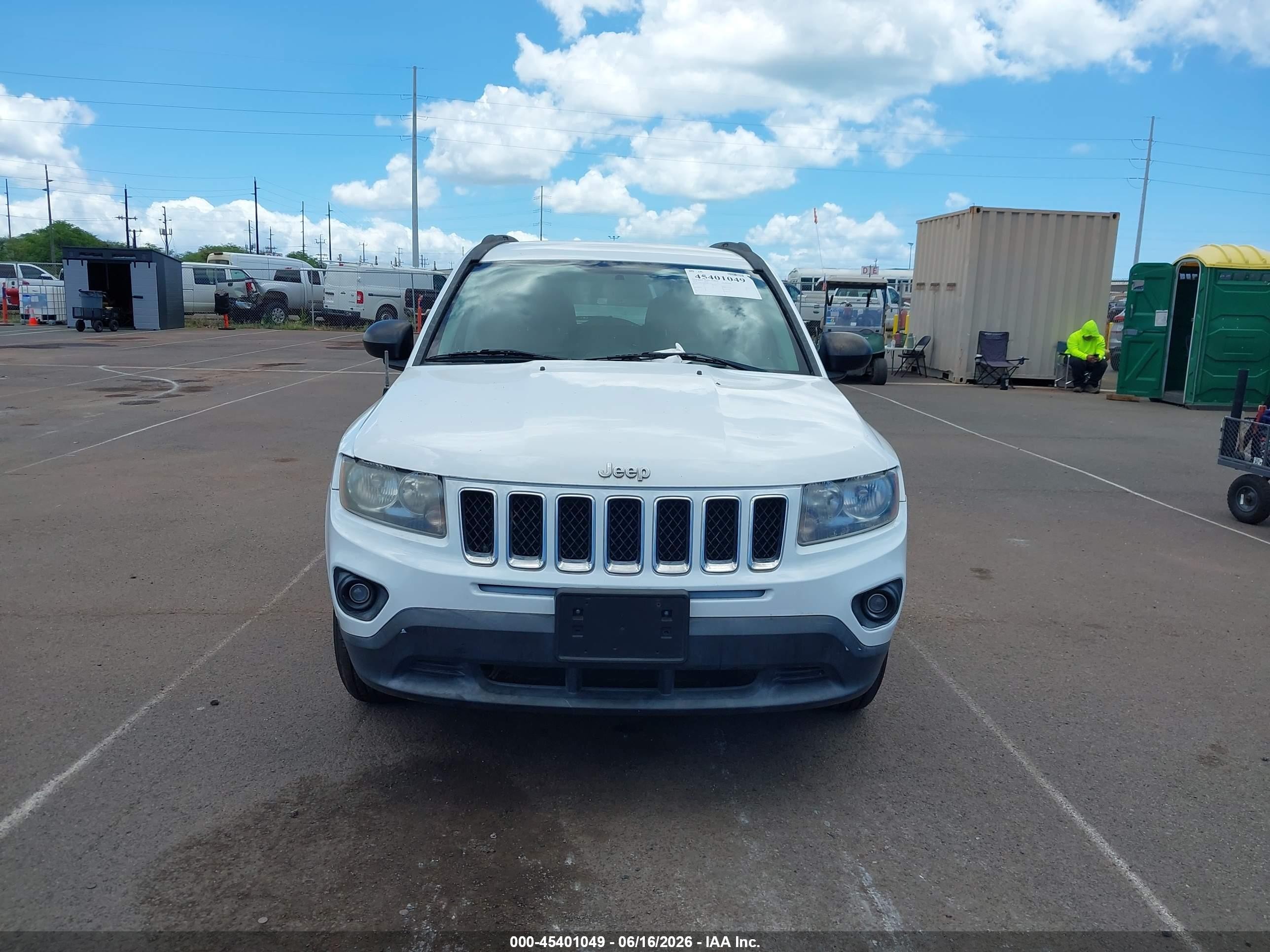 2014 Jeep Compass Sport Белый vin: 1C4NJCBA4ED881778