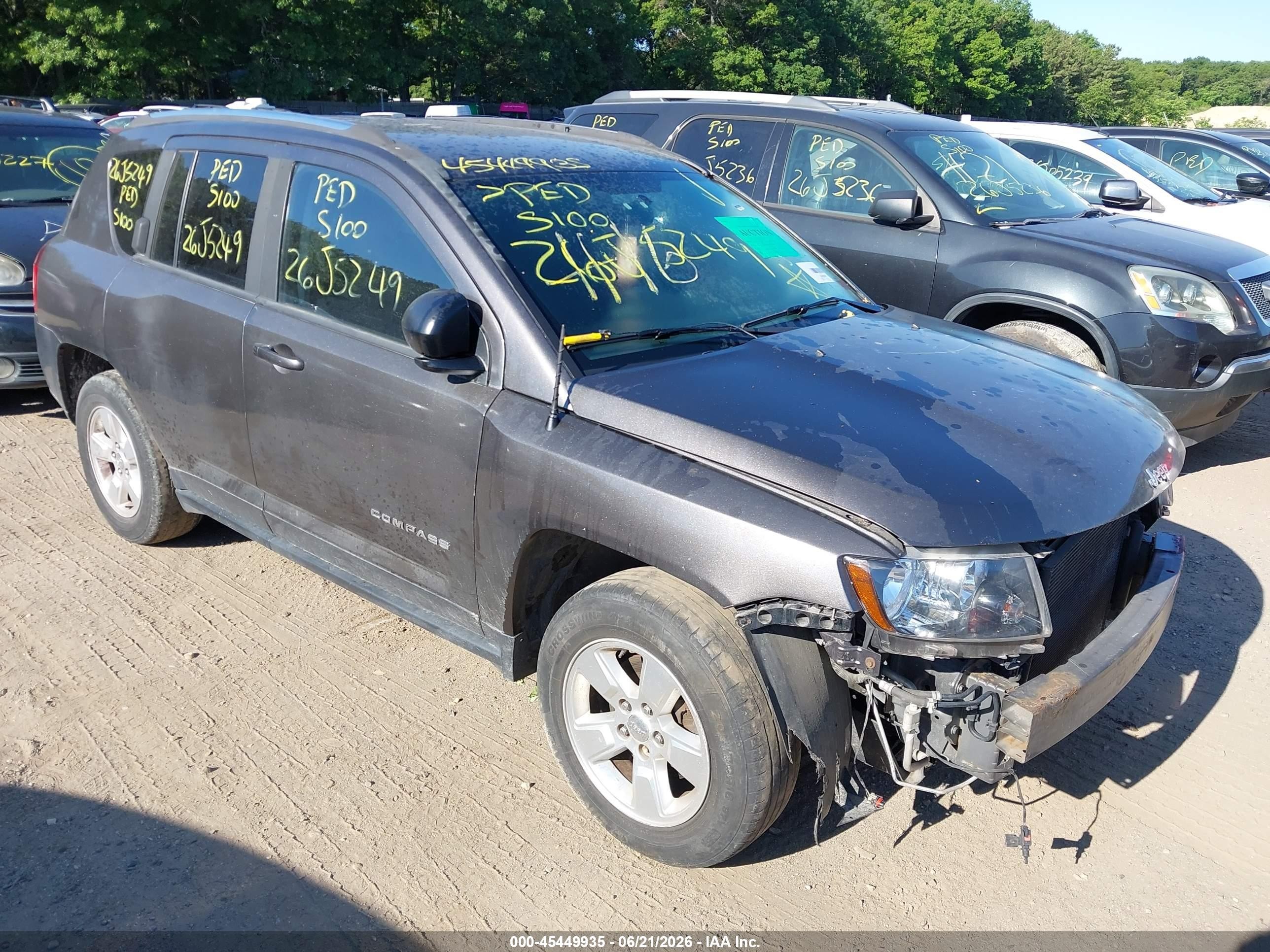 2015 Jeep Compass Sport Gray vin: 1C4NJCBA4FD219135