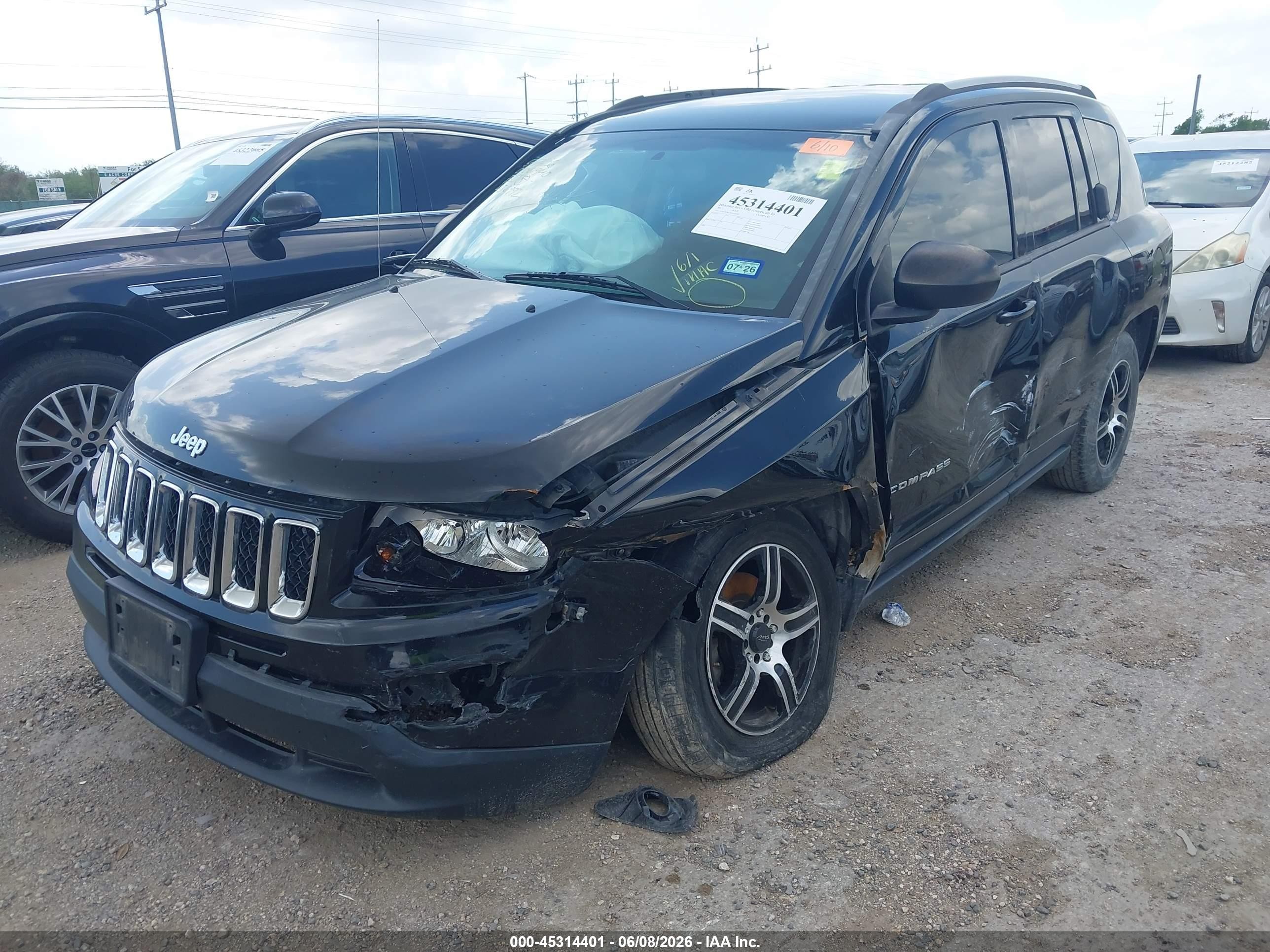2015 Jeep Compass Sport Black vin: 1C4NJCBA4FD436992