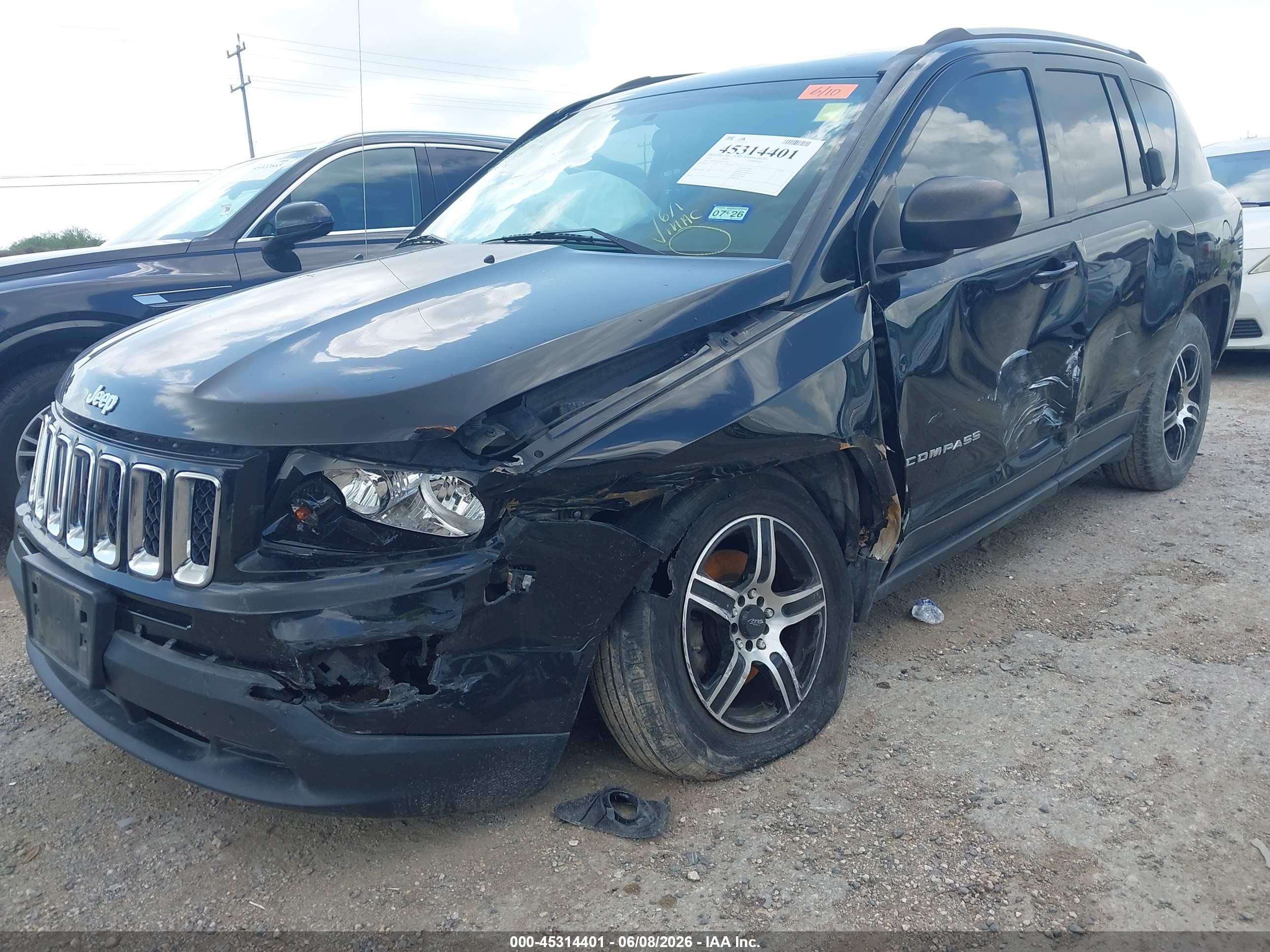 2015 Jeep Compass Sport Black vin: 1C4NJCBA4FD436992