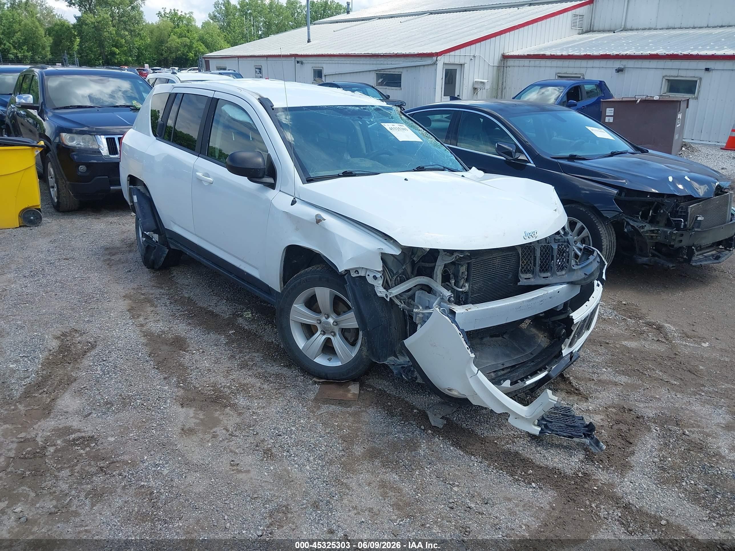 2012 Jeep Compass Sport White vin: 1C4NJCBA5CD521254