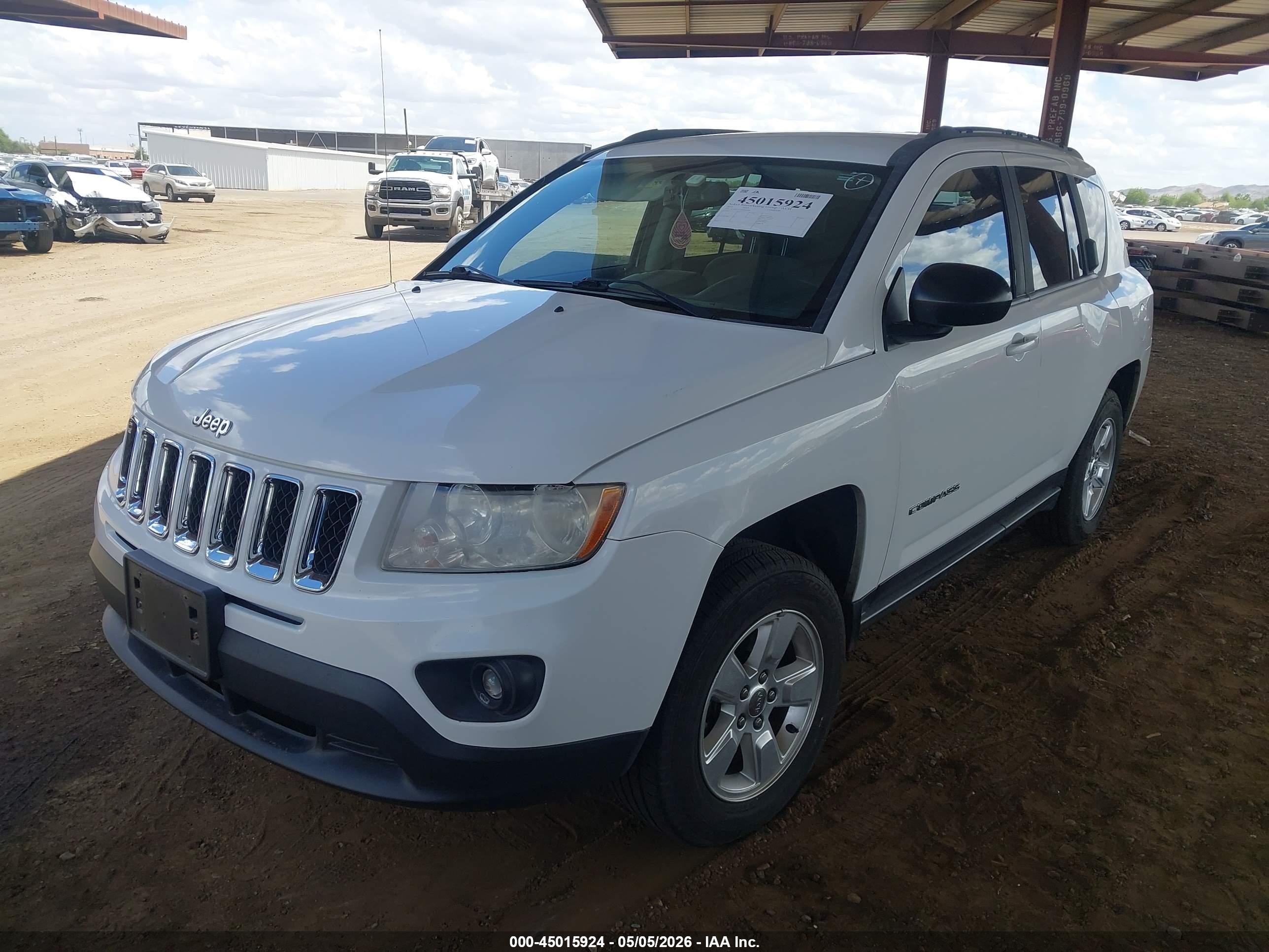 2013 Jeep Compass Sport Белый vin: 1C4NJCBA5DD265683