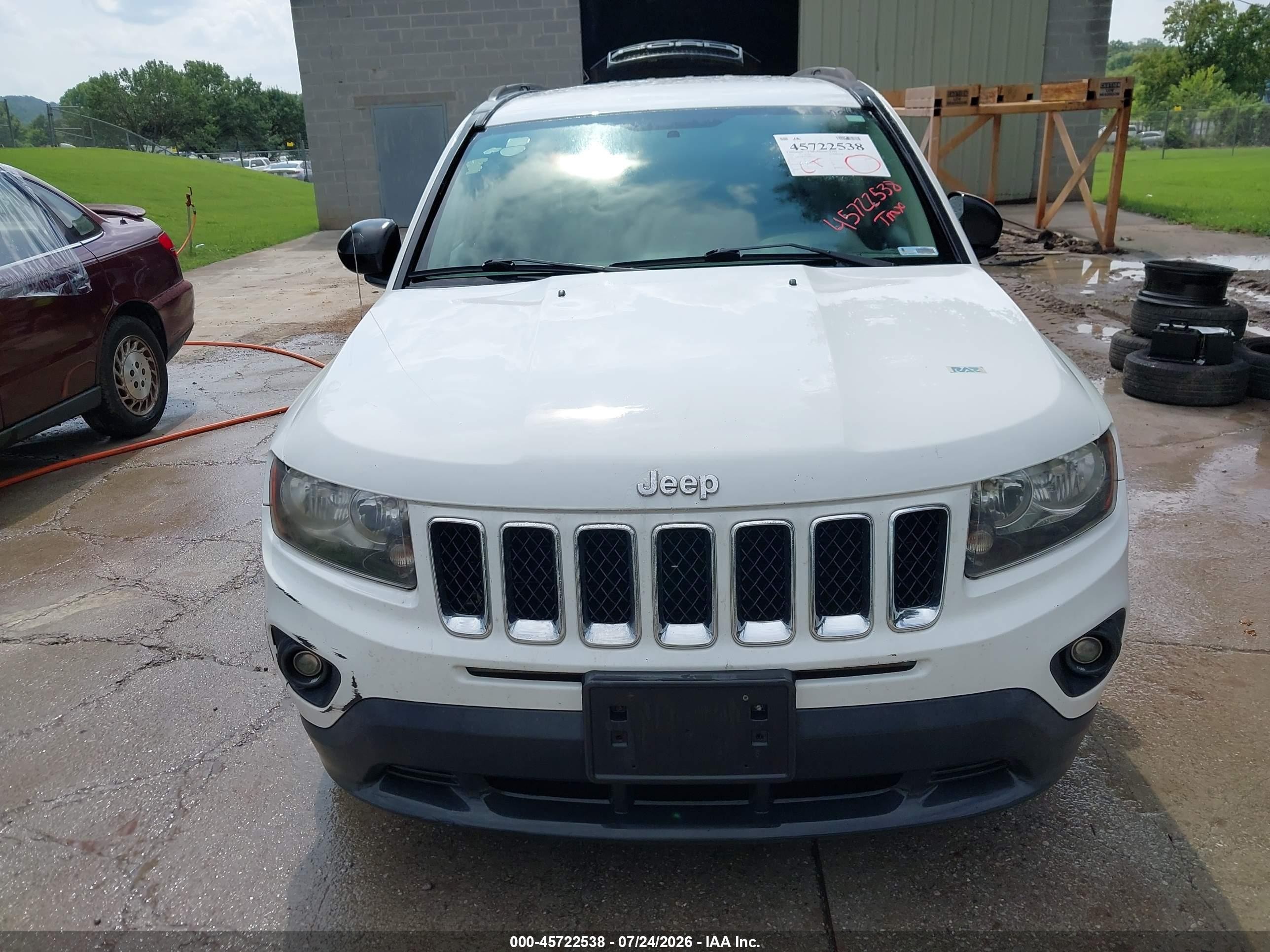 2014 Jeep Compass Sport White vin: 1C4NJCBA5ED801338