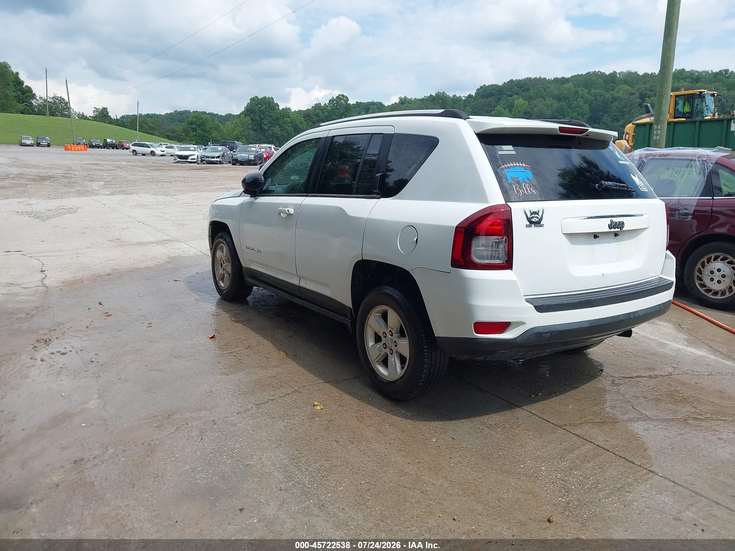2014 Jeep Compass Sport White vin: 1C4NJCBA5ED801338