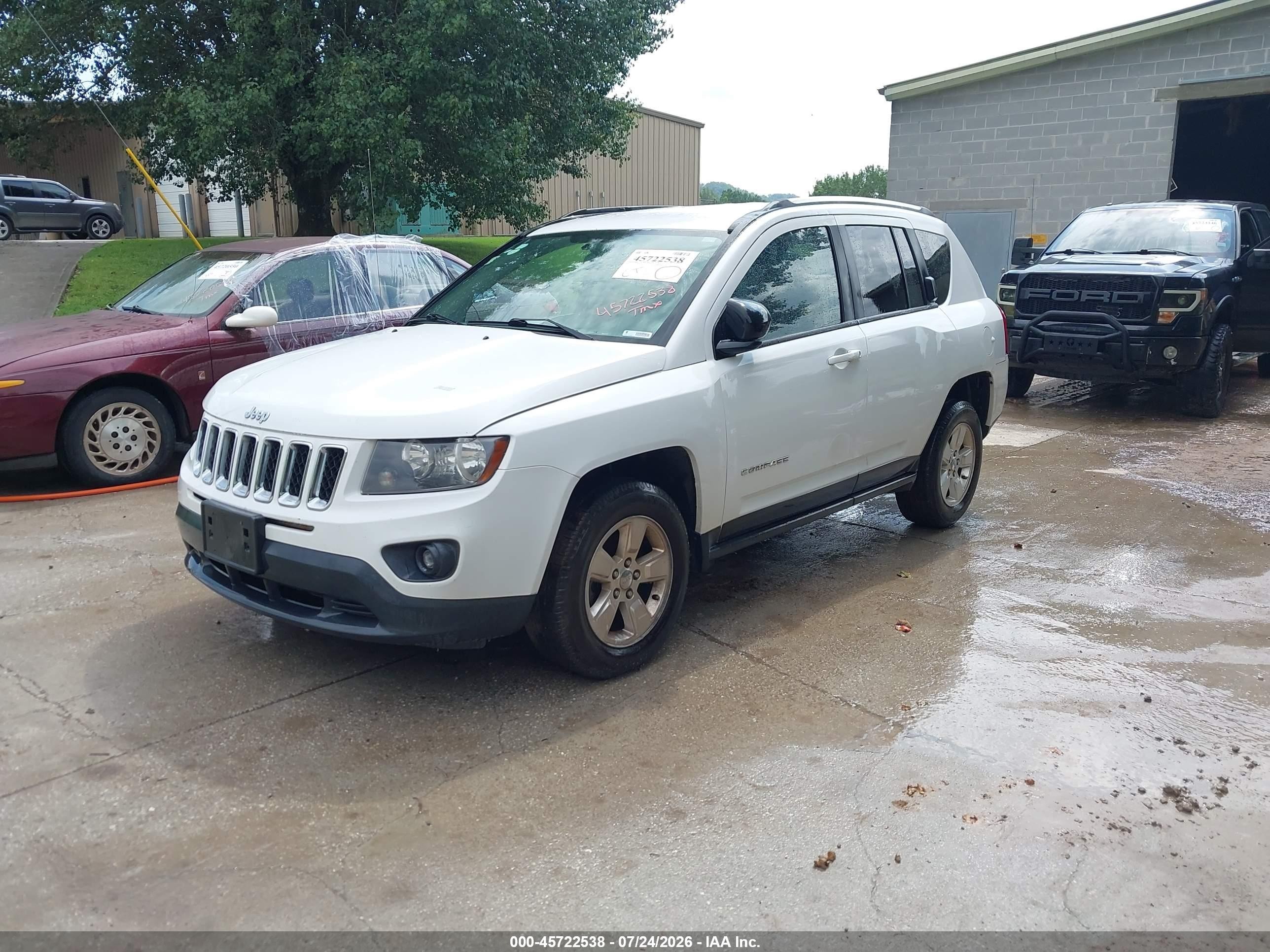 2014 Jeep Compass Sport White vin: 1C4NJCBA5ED801338