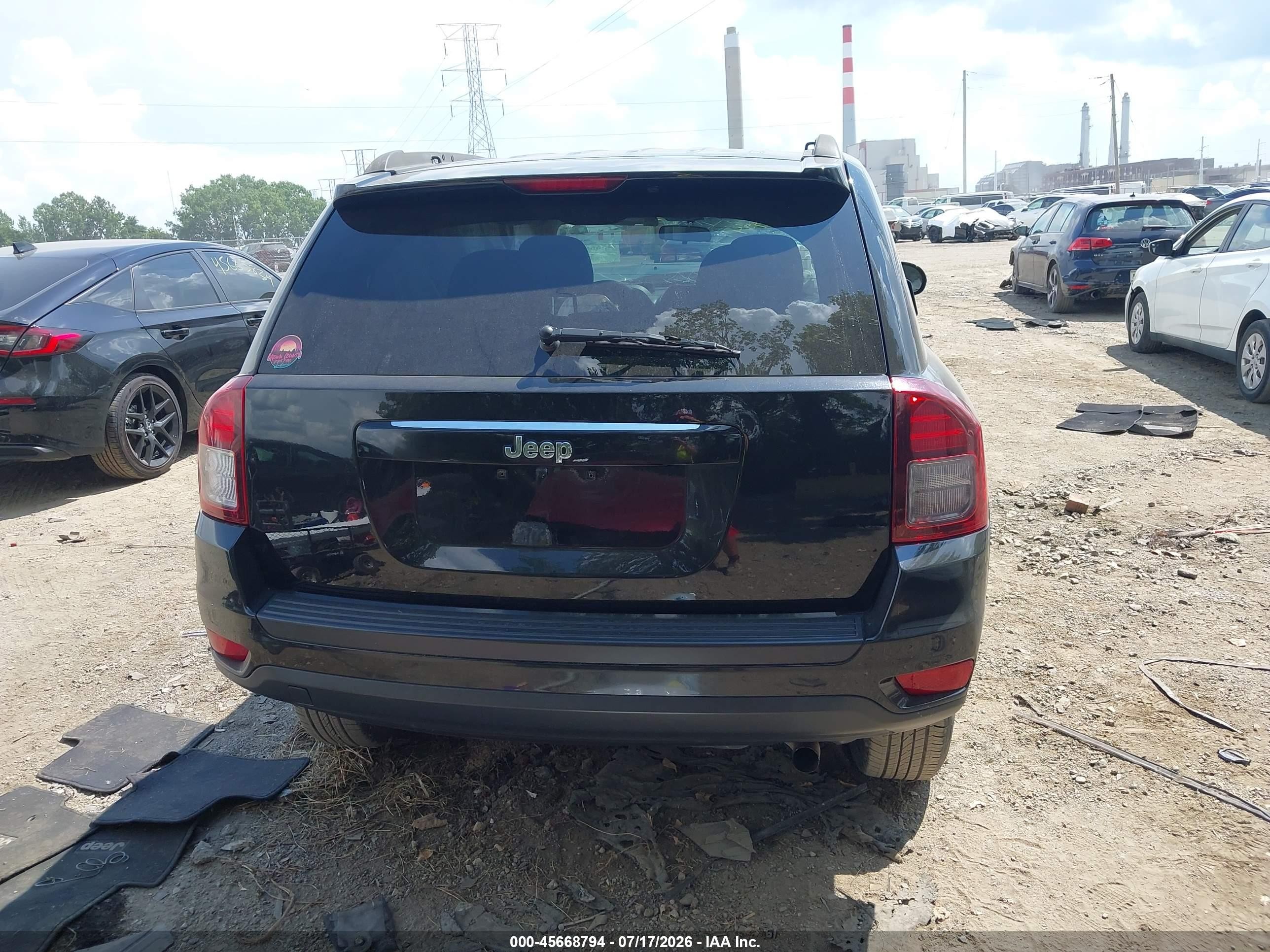 2015 Jeep Compass Sport Черный vin: 1C4NJCBA5FD143778