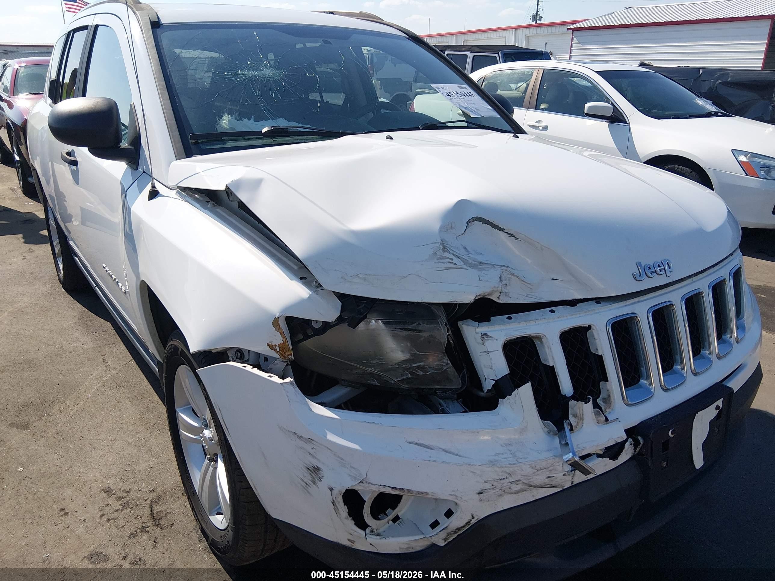 2014 Jeep Compass Sport White vin: 1C4NJCBA6ED536137