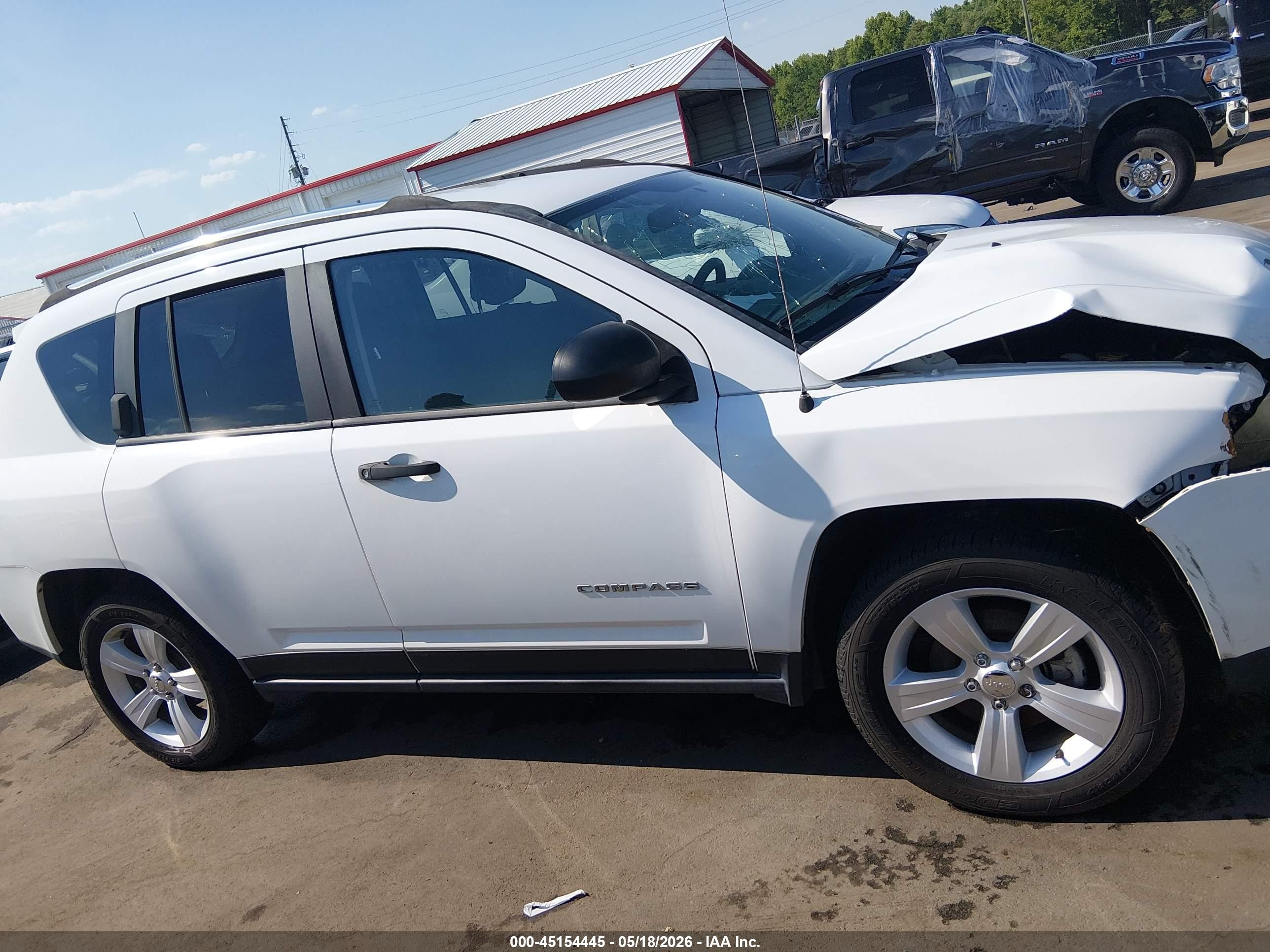 2014 Jeep Compass Sport White vin: 1C4NJCBA6ED536137