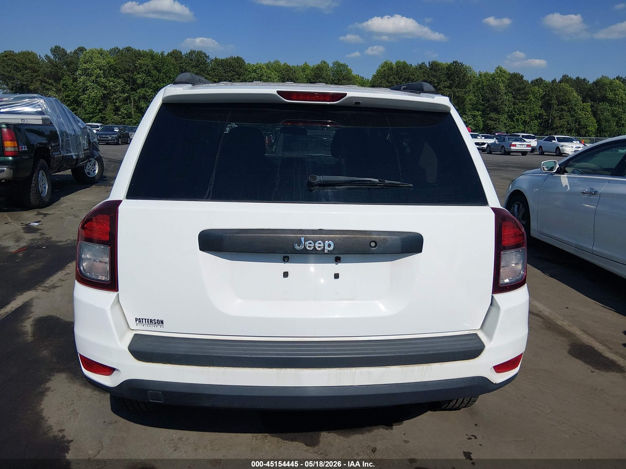 2014 Jeep Compass Sport White vin: 1C4NJCBA6ED536137