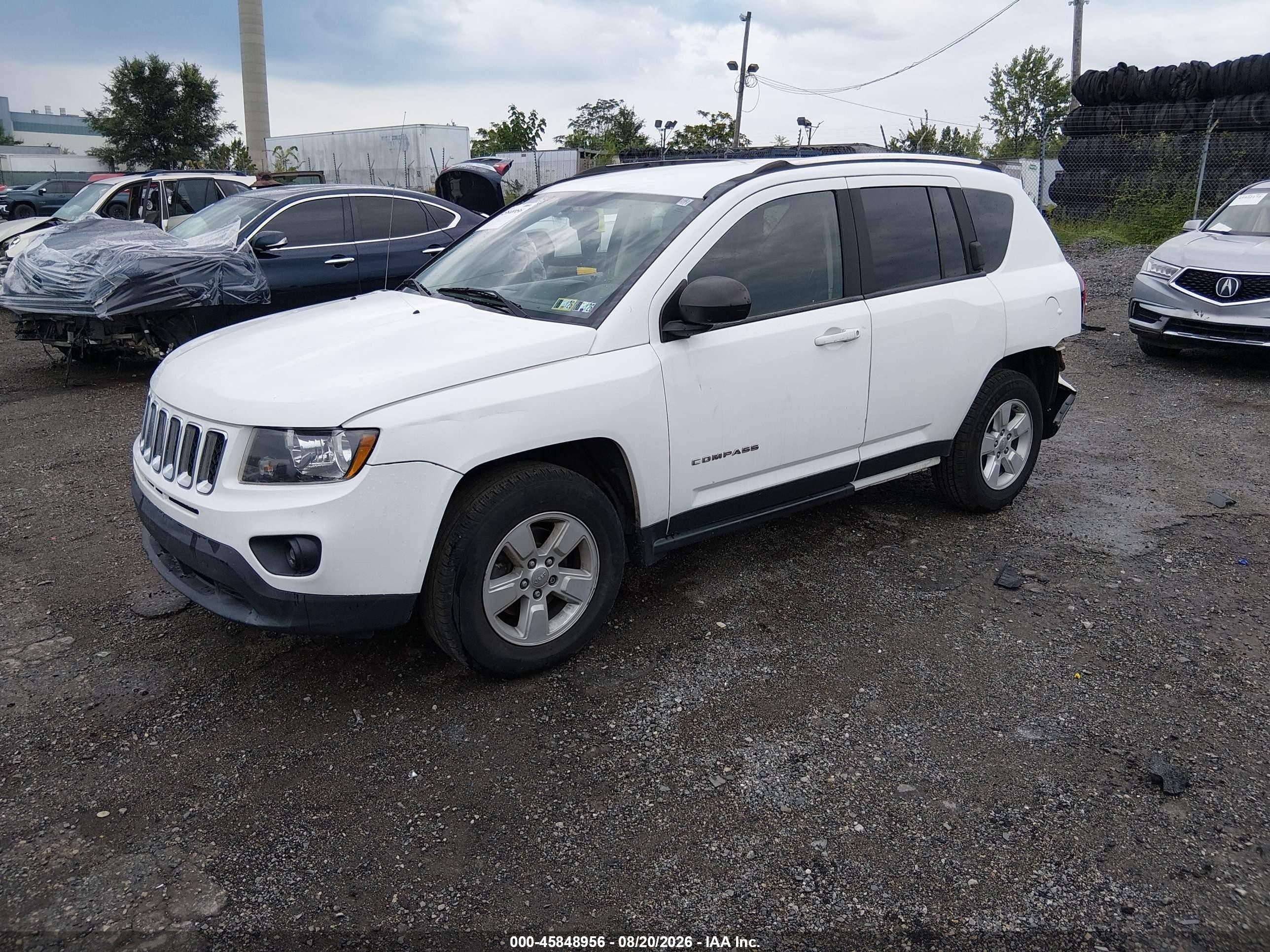 2014 Jeep Compass Sport Белый vin: 1C4NJCBA6ED692078