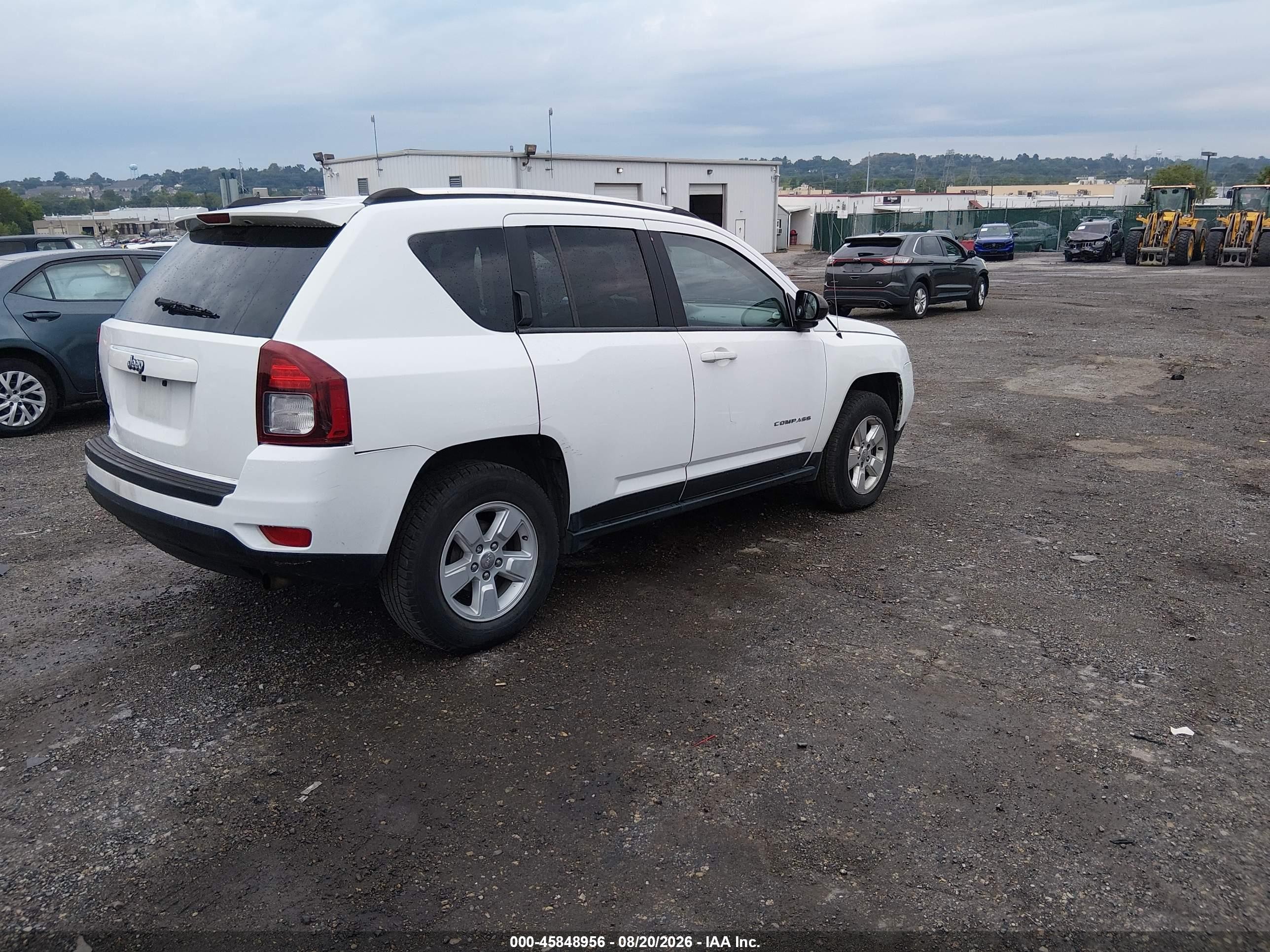 2014 Jeep Compass Sport Белый vin: 1C4NJCBA6ED692078