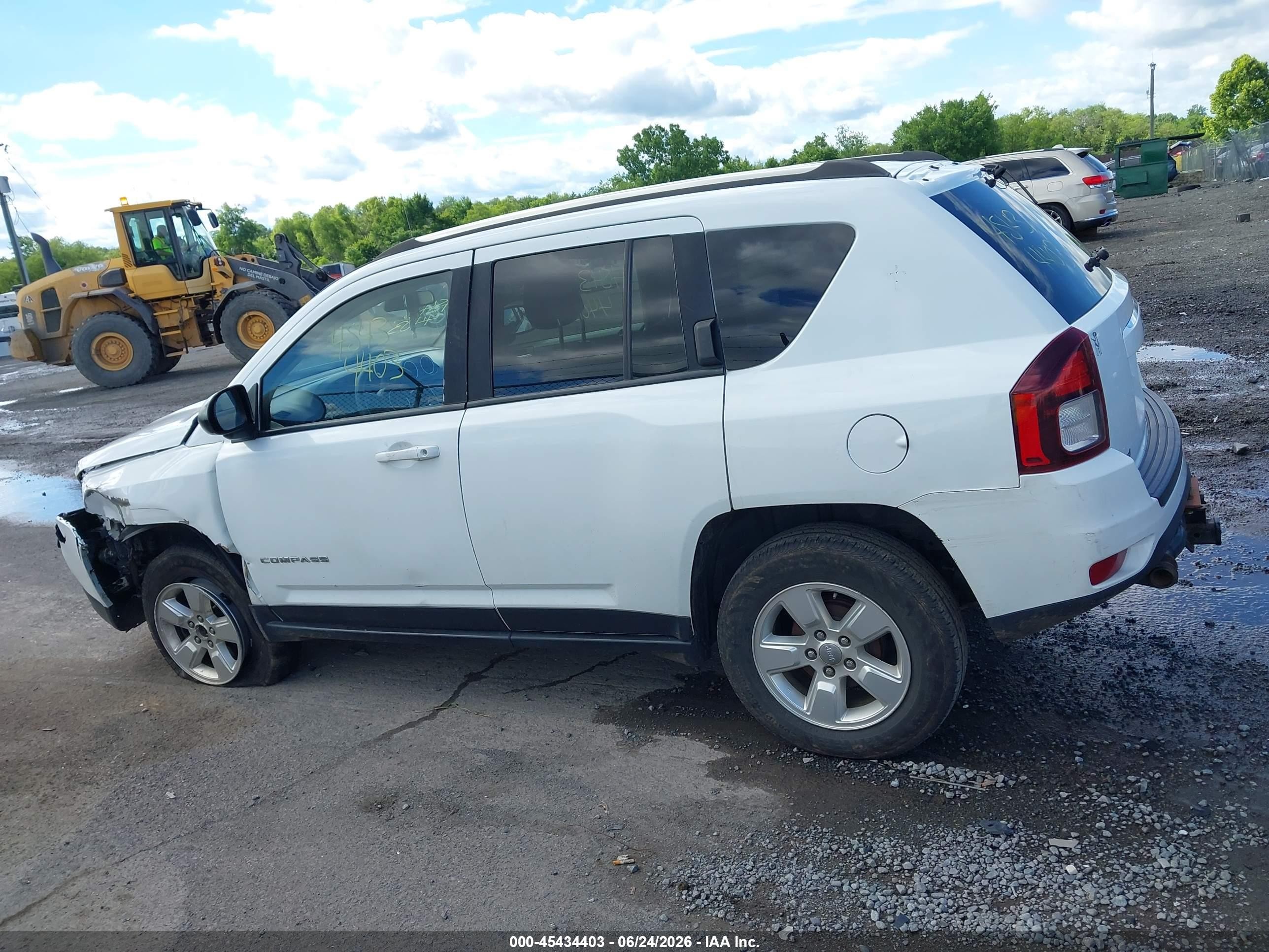 2015 Jeep Compass Sport White vin: 1C4NJCBA6FD124480