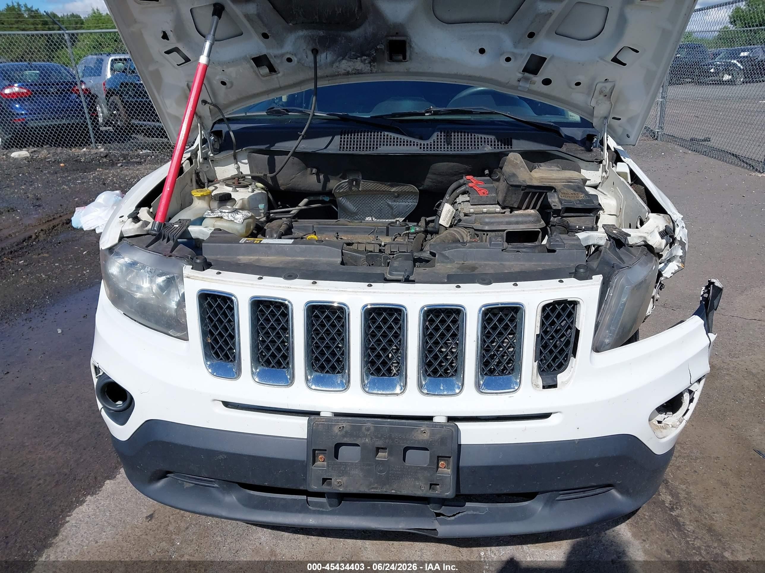 2015 Jeep Compass Sport White vin: 1C4NJCBA6FD124480