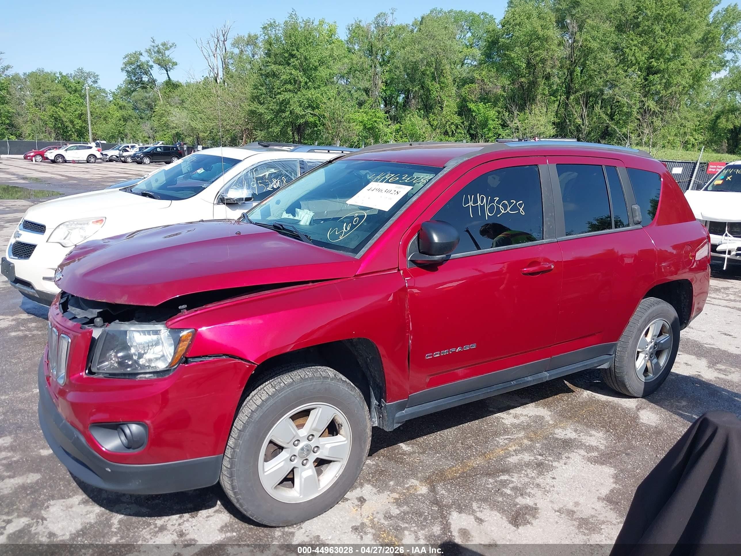 2015 Jeep Compass Sport Red vin: 1C4NJCBA6FD226152