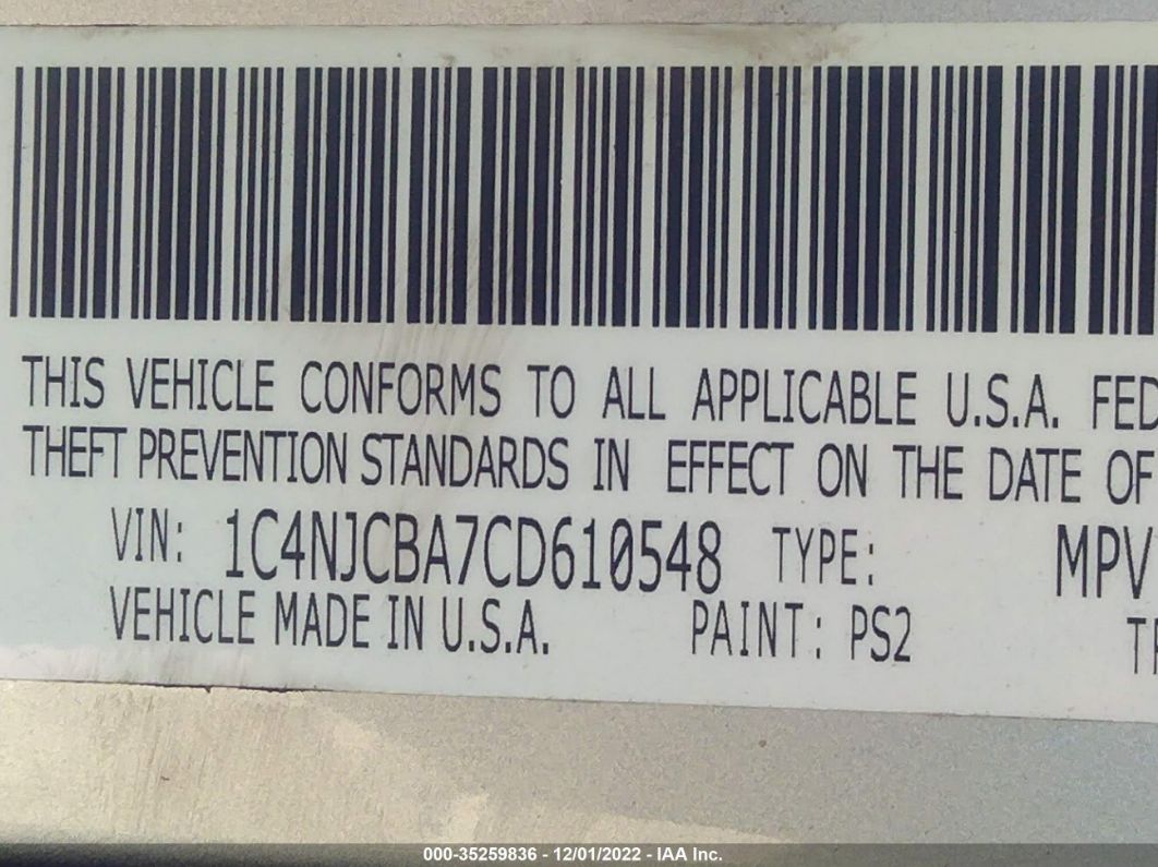 2012 Jeep Compass Sport Silver vin: 1C4NJCBA7CD610548