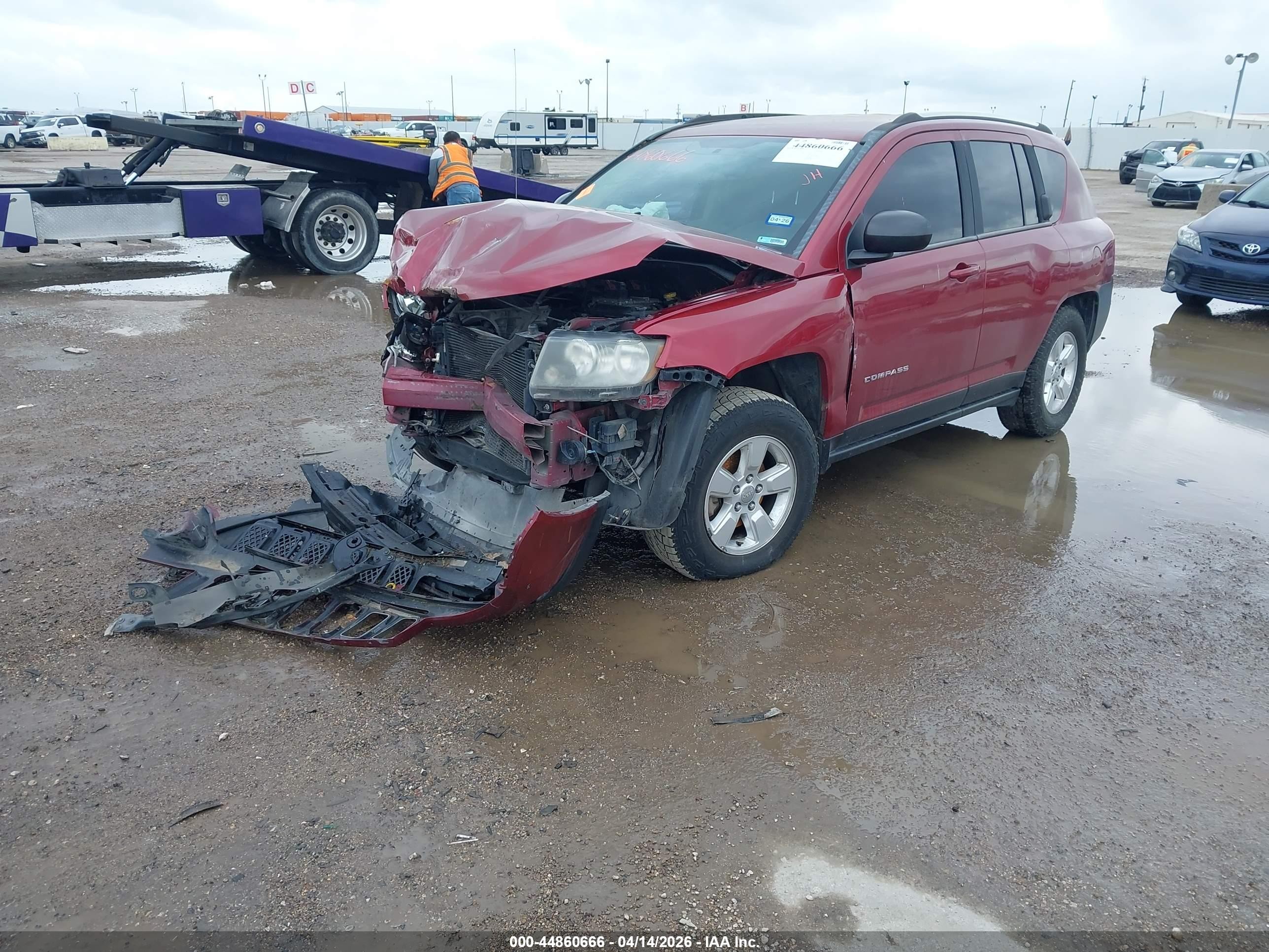 2014 Jeep Compass Sport Red vin: 1C4NJCBA7ED504958