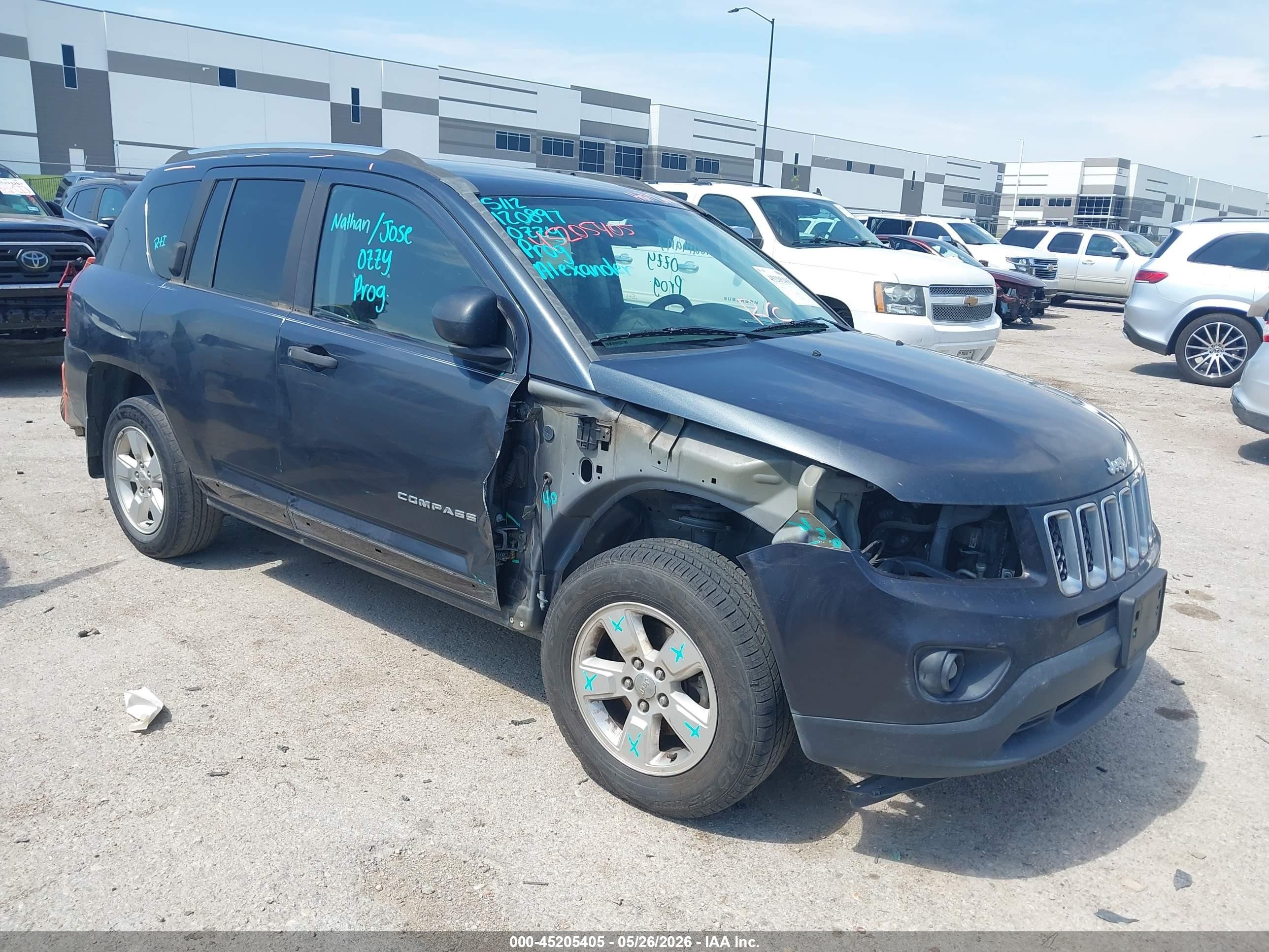 2014 Jeep Compass Sport Gray vin: 1C4NJCBA7ED631242