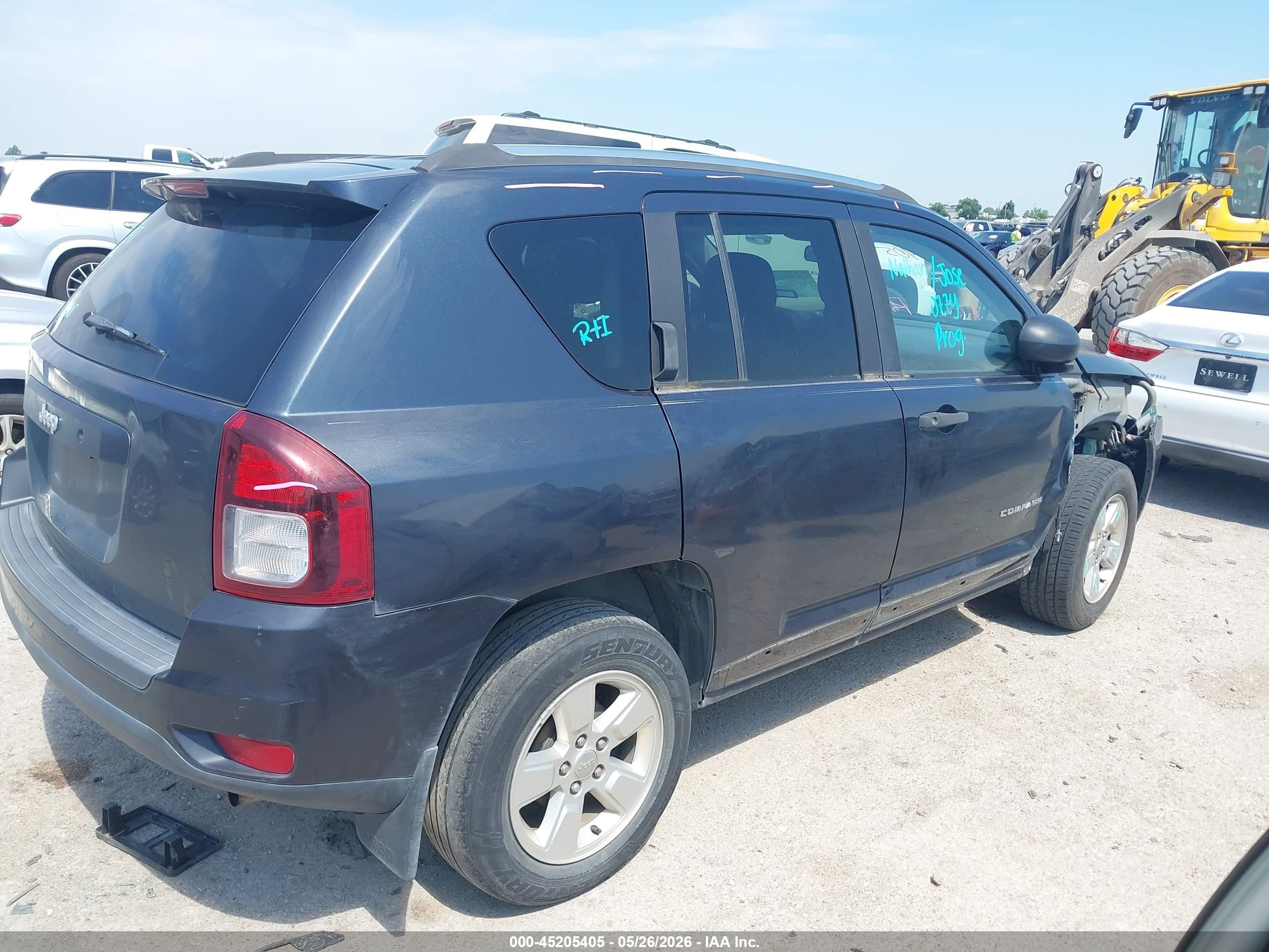 2014 Jeep Compass Sport Gray vin: 1C4NJCBA7ED631242