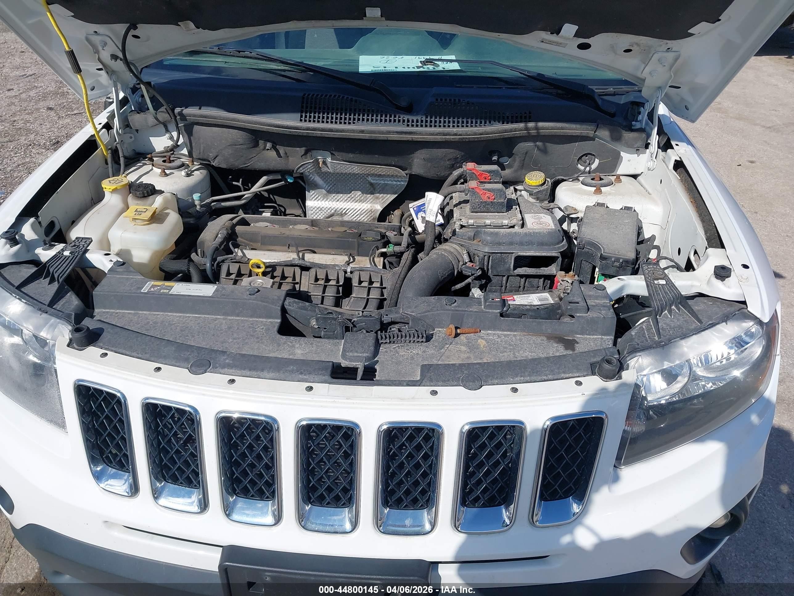 2014 Jeep Compass Sport White vin: 1C4NJCBA7ED801289