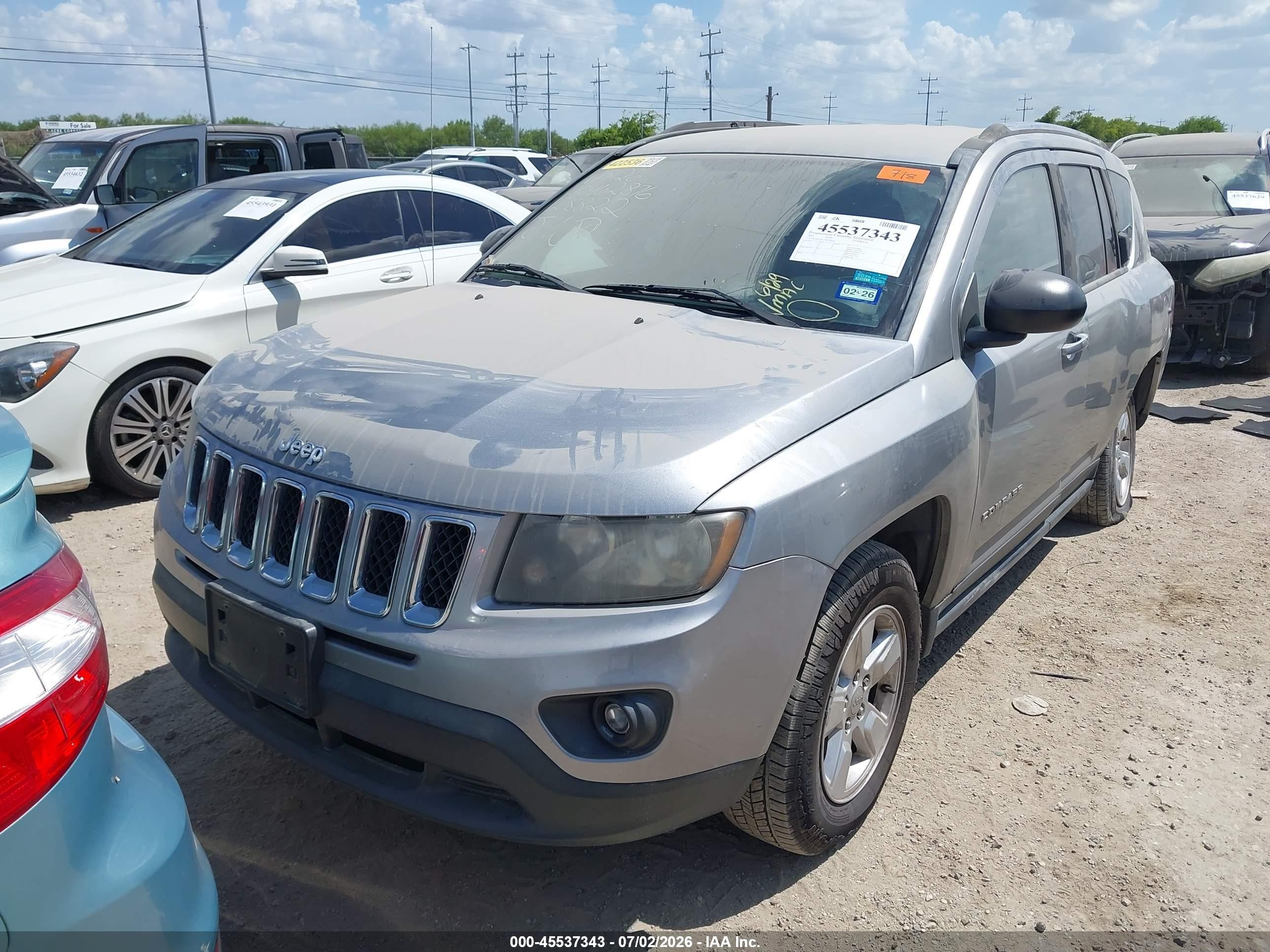 2015 Jeep Compass Sport Серый vin: 1C4NJCBA7FD218822