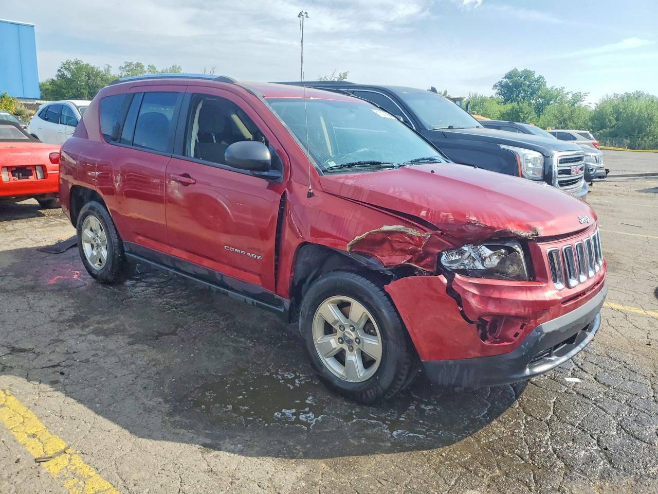 2015 Jeep Compass Sport Red vin: 1C4NJCBA7FD250458