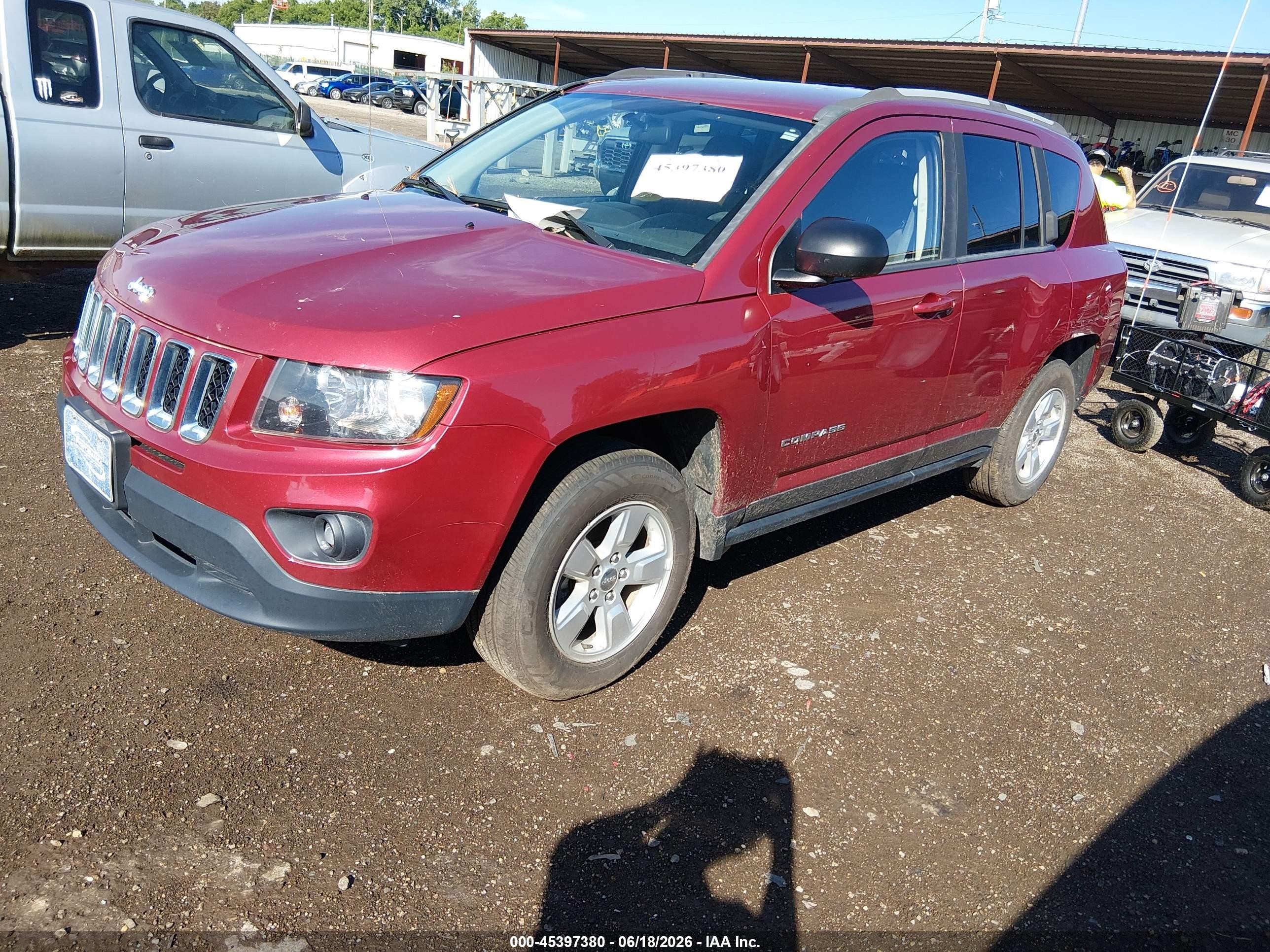 2015 Jeep Compass Sport Red vin: 1C4NJCBA7FD273397