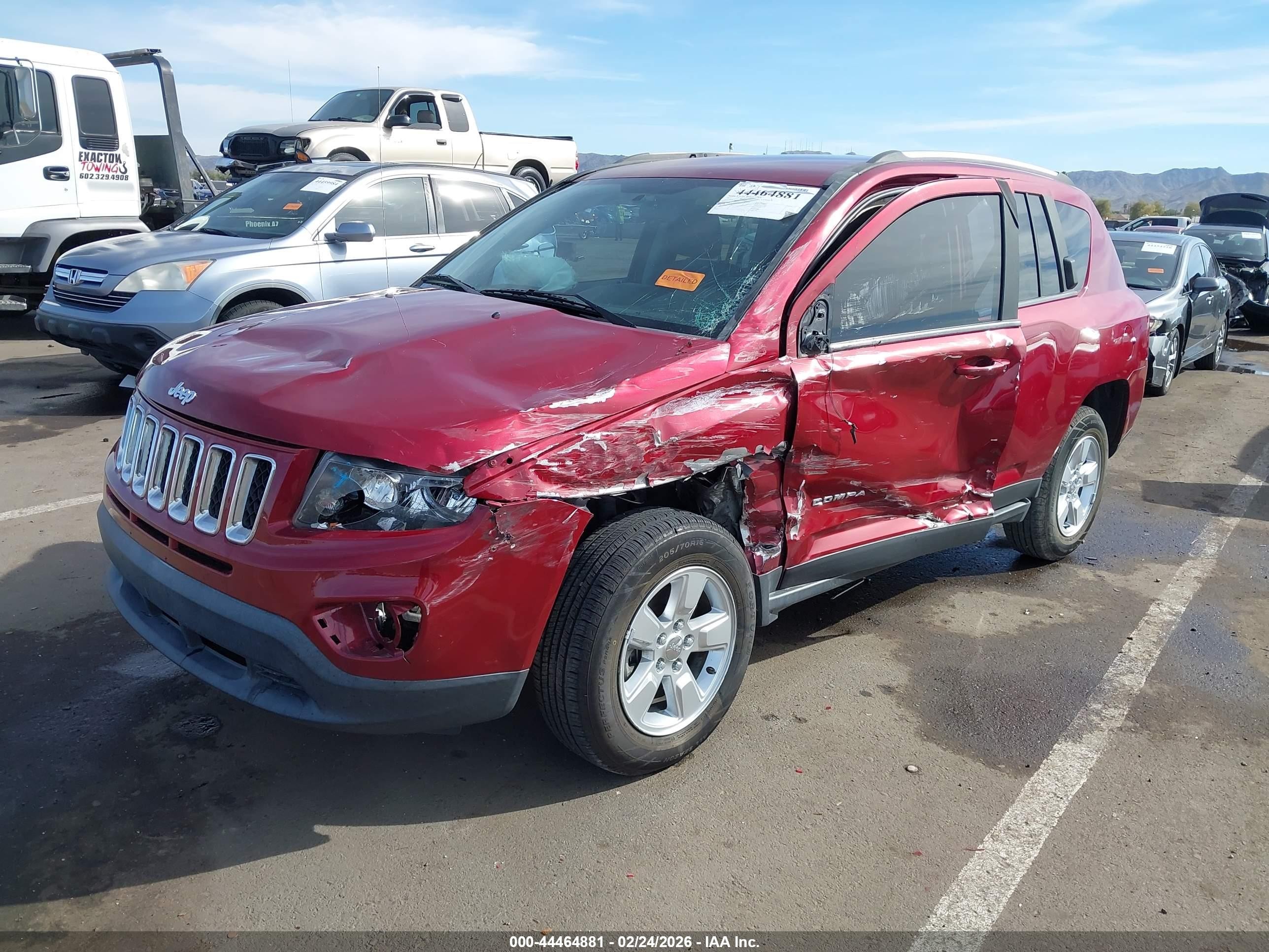 2015 Jeep Compass Sport Red vin: 1C4NJCBA7FD418468