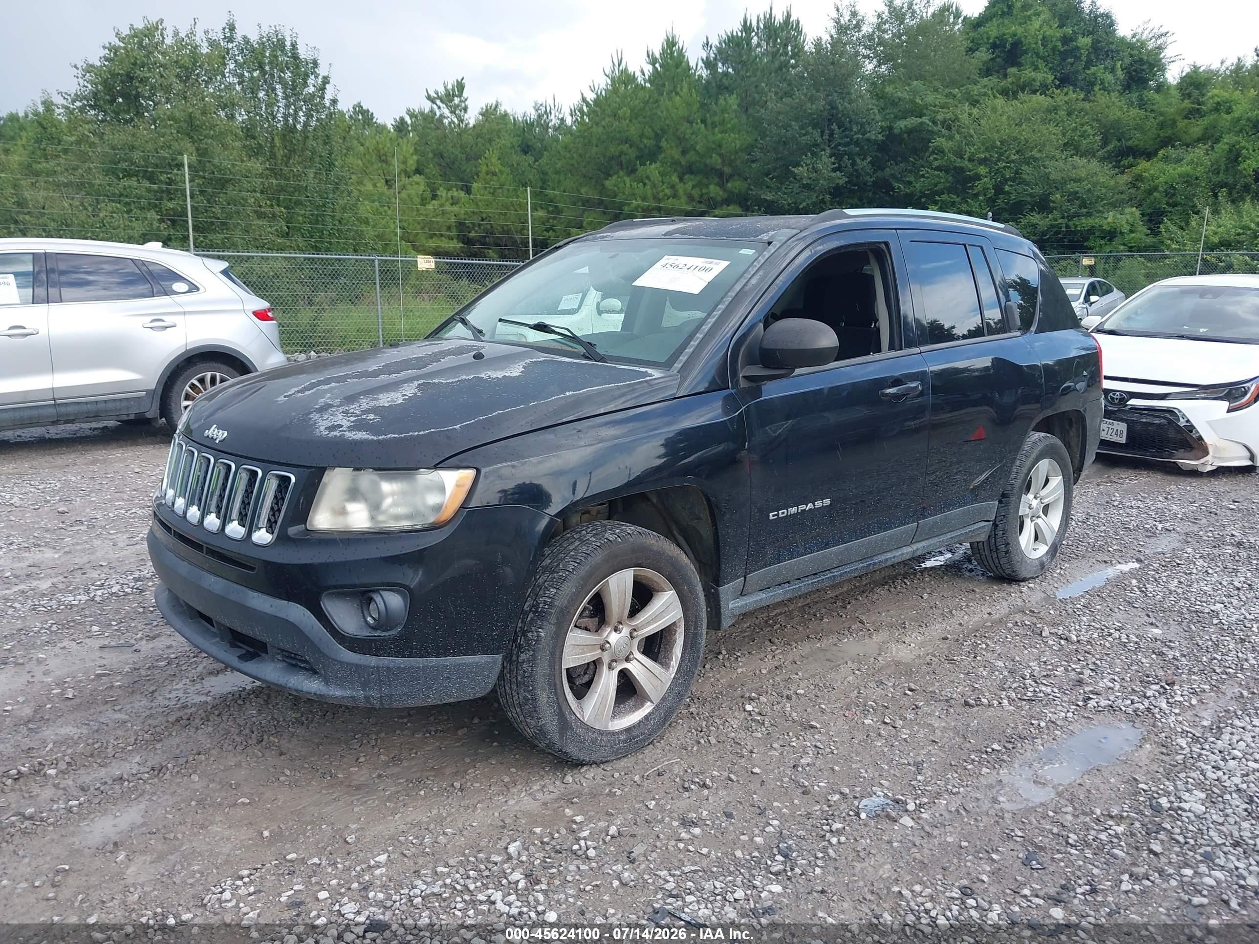 2012 Jeep Compass Sport Black vin: 1C4NJCBA8CD605388