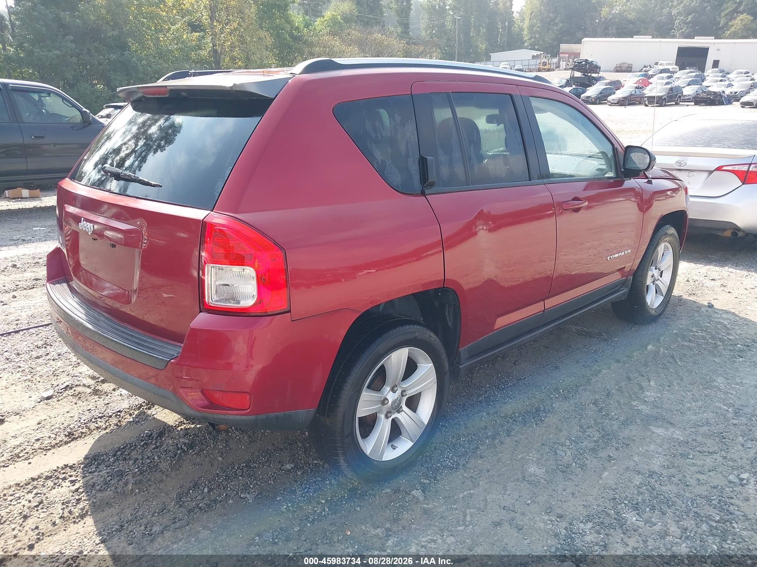 2012 Jeep Compass Sport Red vin: 1C4NJCBA8CD634244