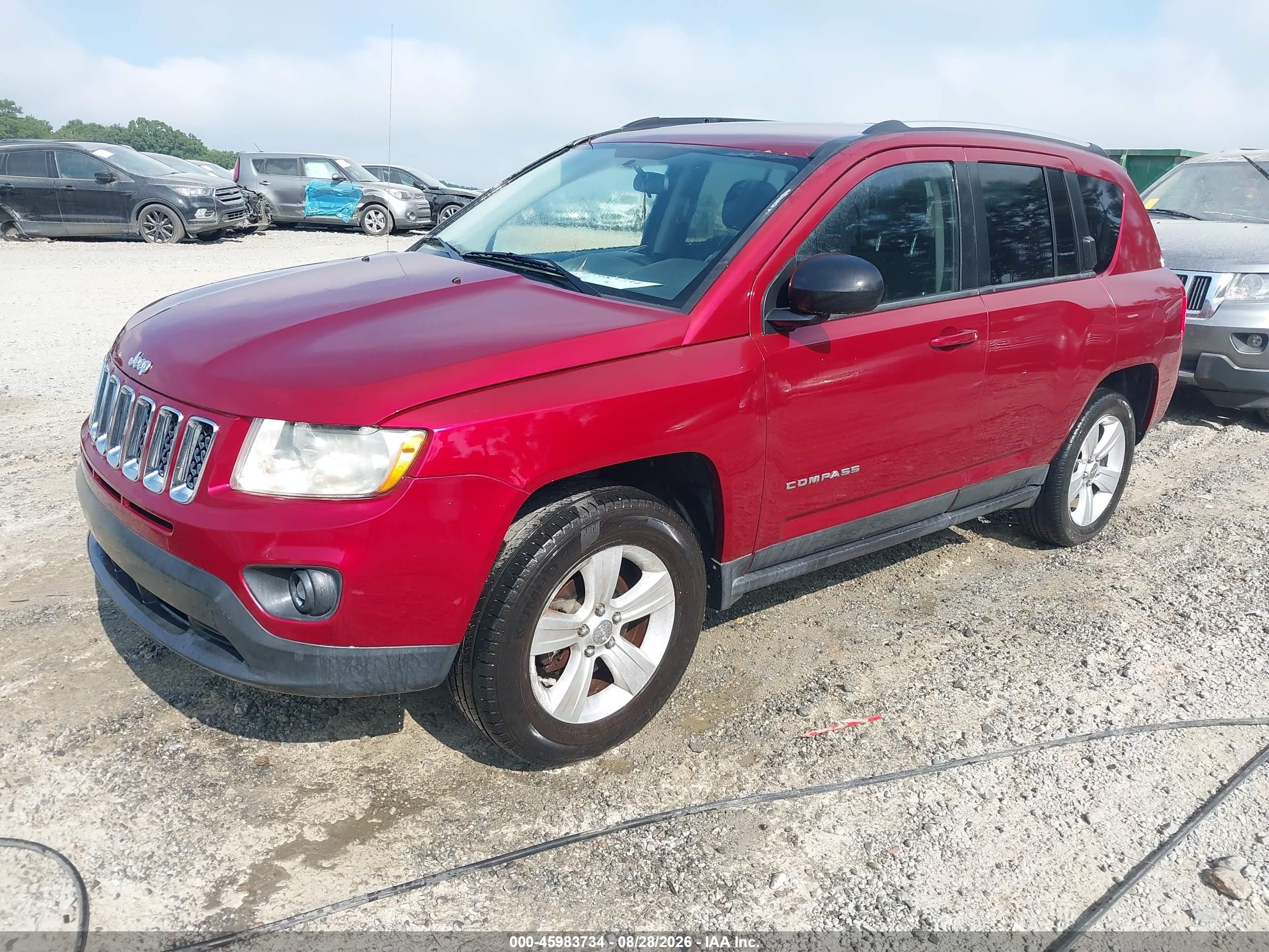 2012 Jeep Compass Sport Red vin: 1C4NJCBA8CD634244