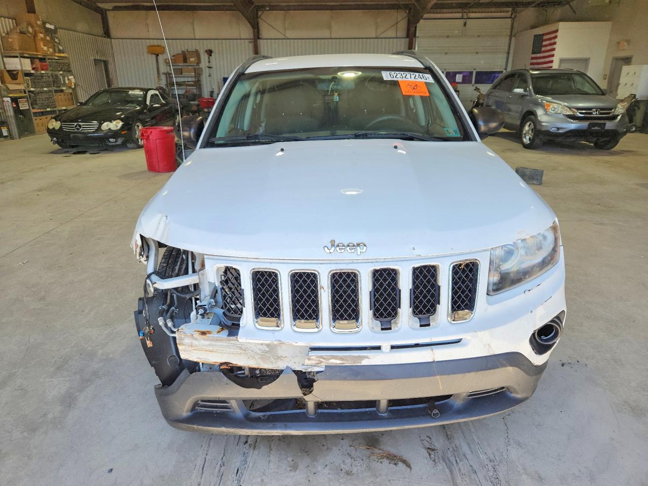 2014 Jeep Compass Sport White vin: 1C4NJCBA8ED779108