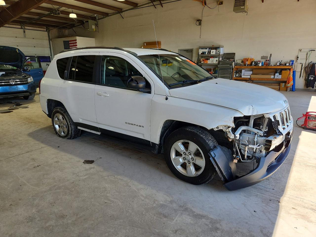 2014 Jeep Compass Sport White vin: 1C4NJCBA8ED779108
