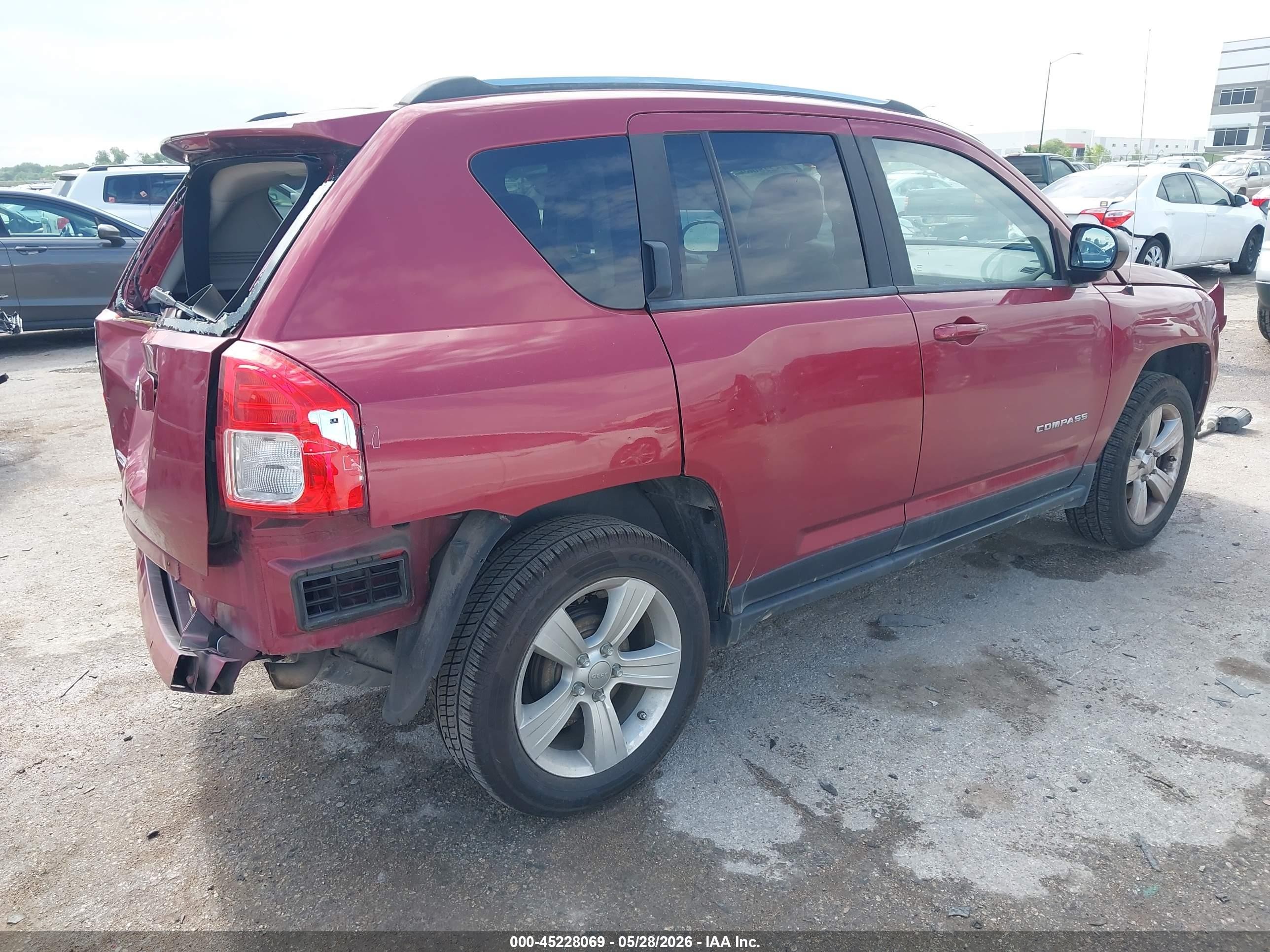 2012 Jeep Compass Sport Red vin: 1C4NJCBA9CD579223