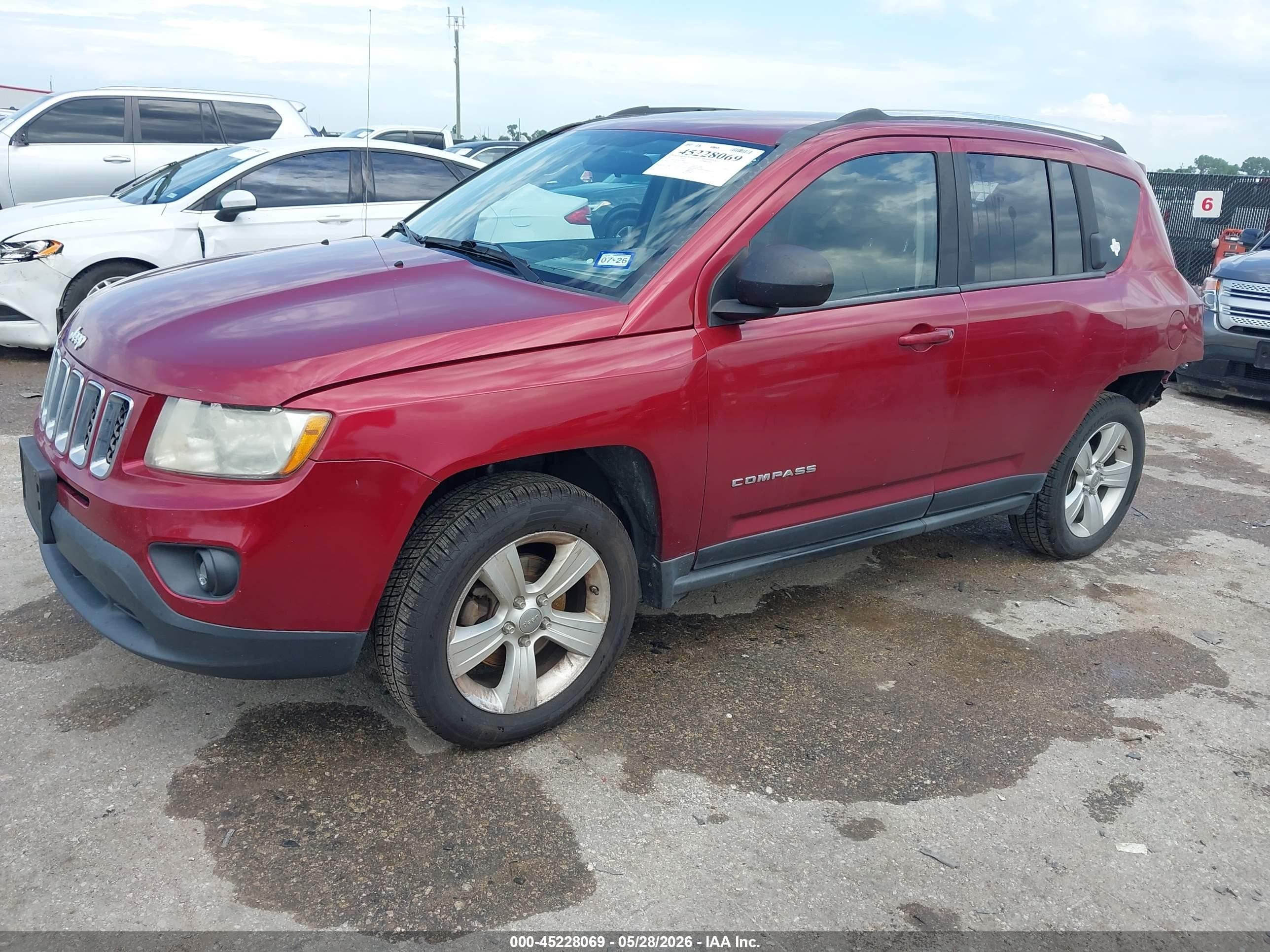 2012 Jeep Compass Sport Red vin: 1C4NJCBA9CD579223