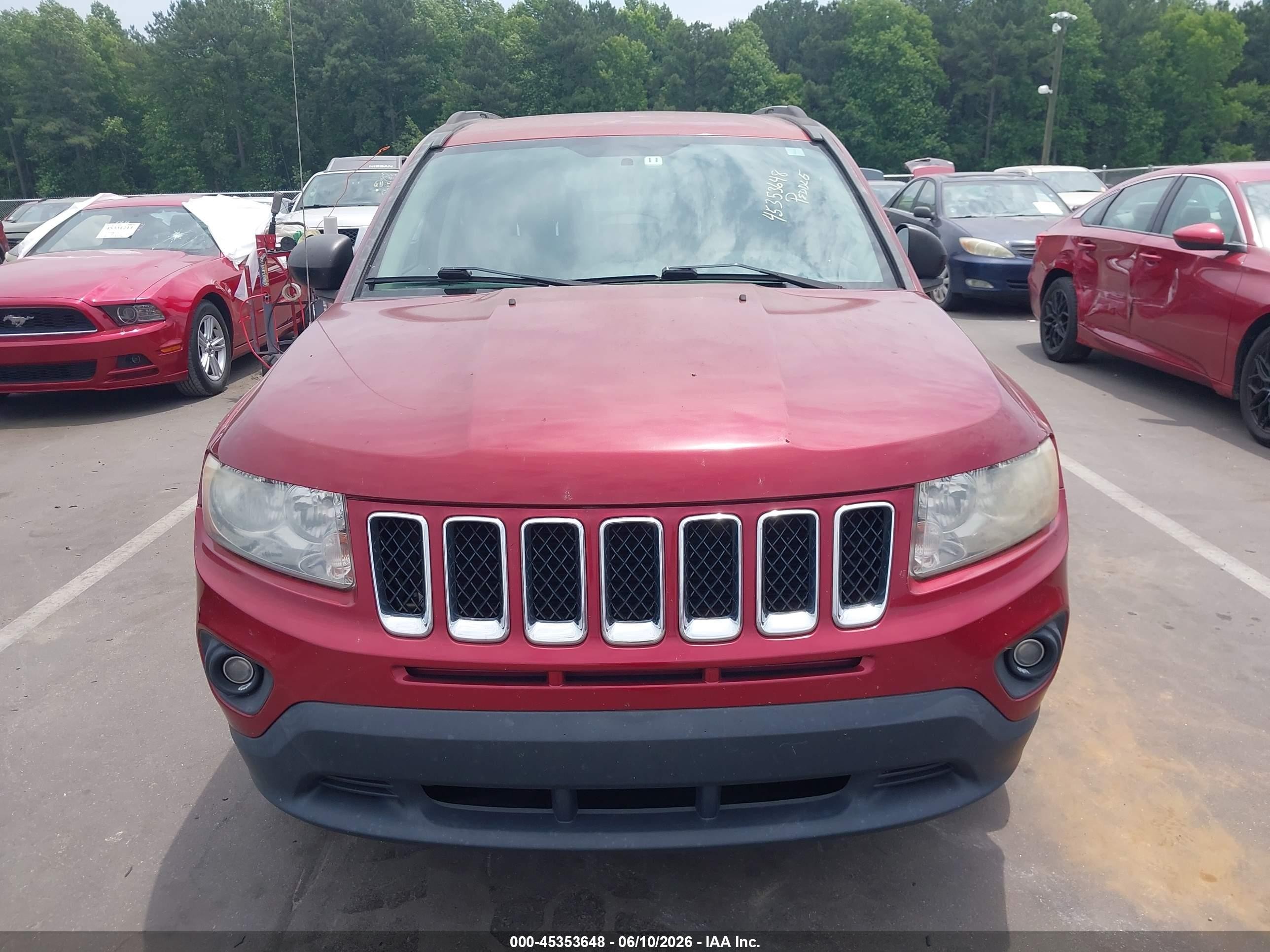 2012 Jeep Compass Sport Red vin: 1C4NJCBA9CD660240
