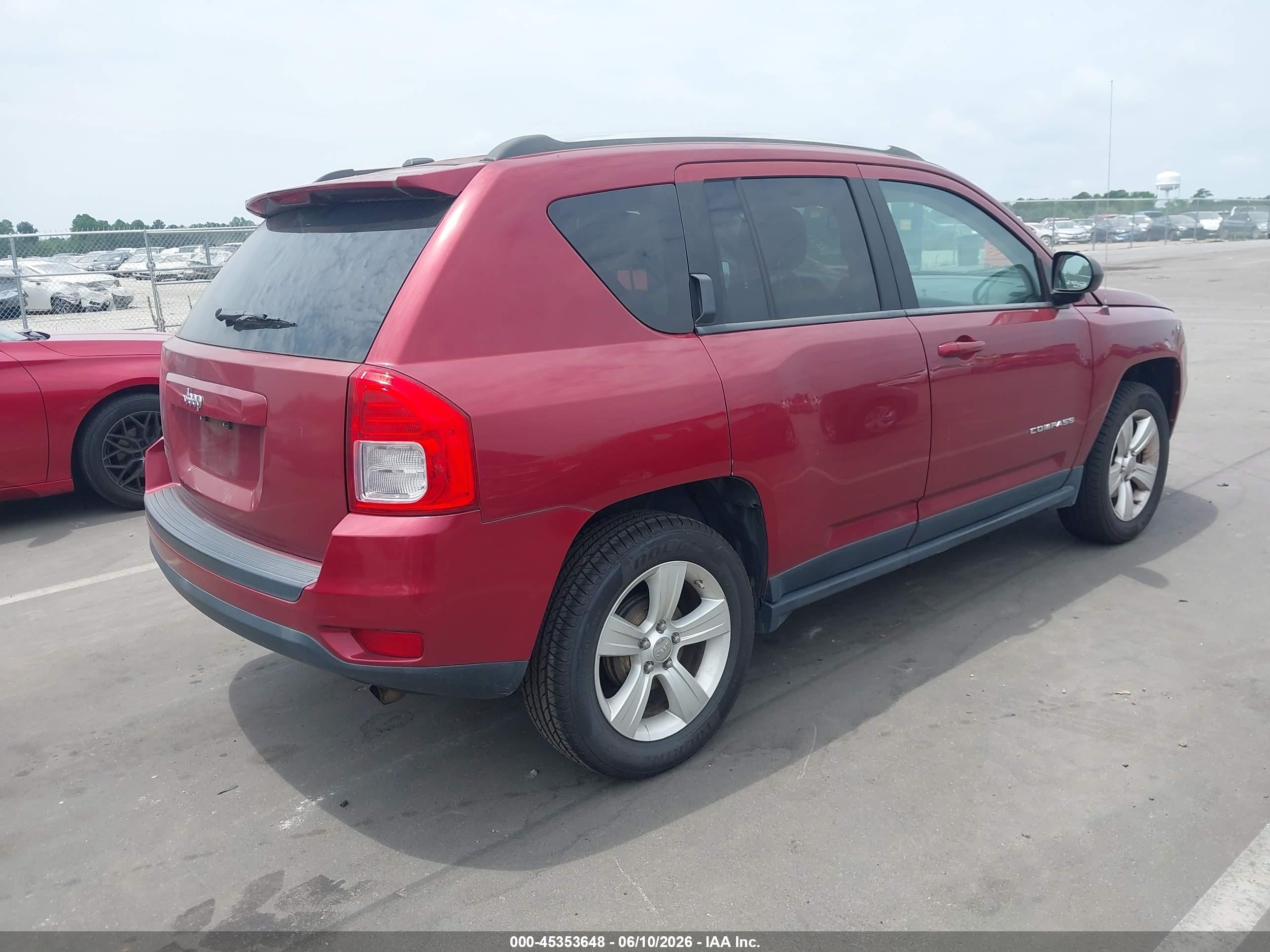 2012 Jeep Compass Sport Red vin: 1C4NJCBA9CD660240