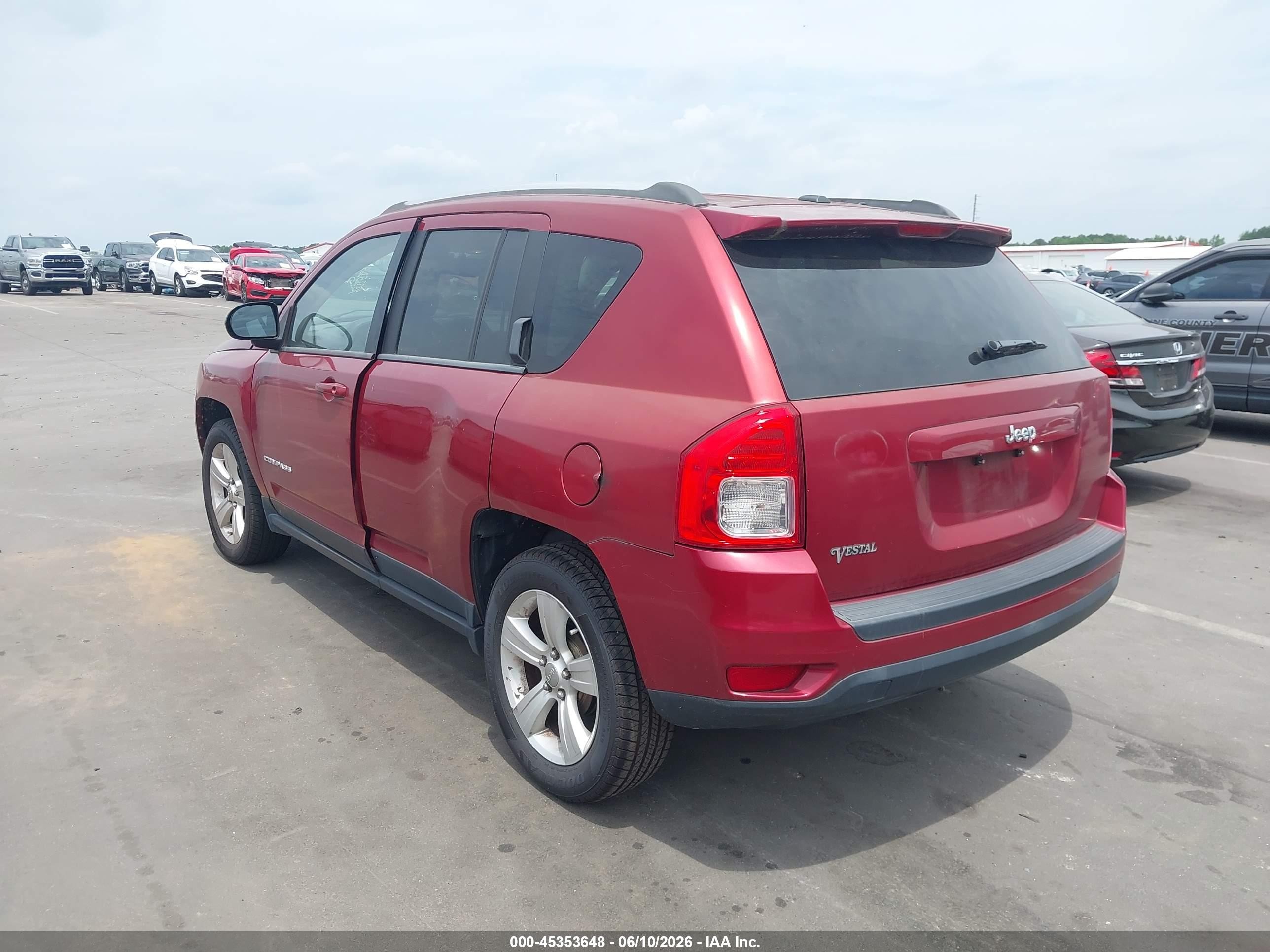 2012 Jeep Compass Sport Red vin: 1C4NJCBA9CD660240