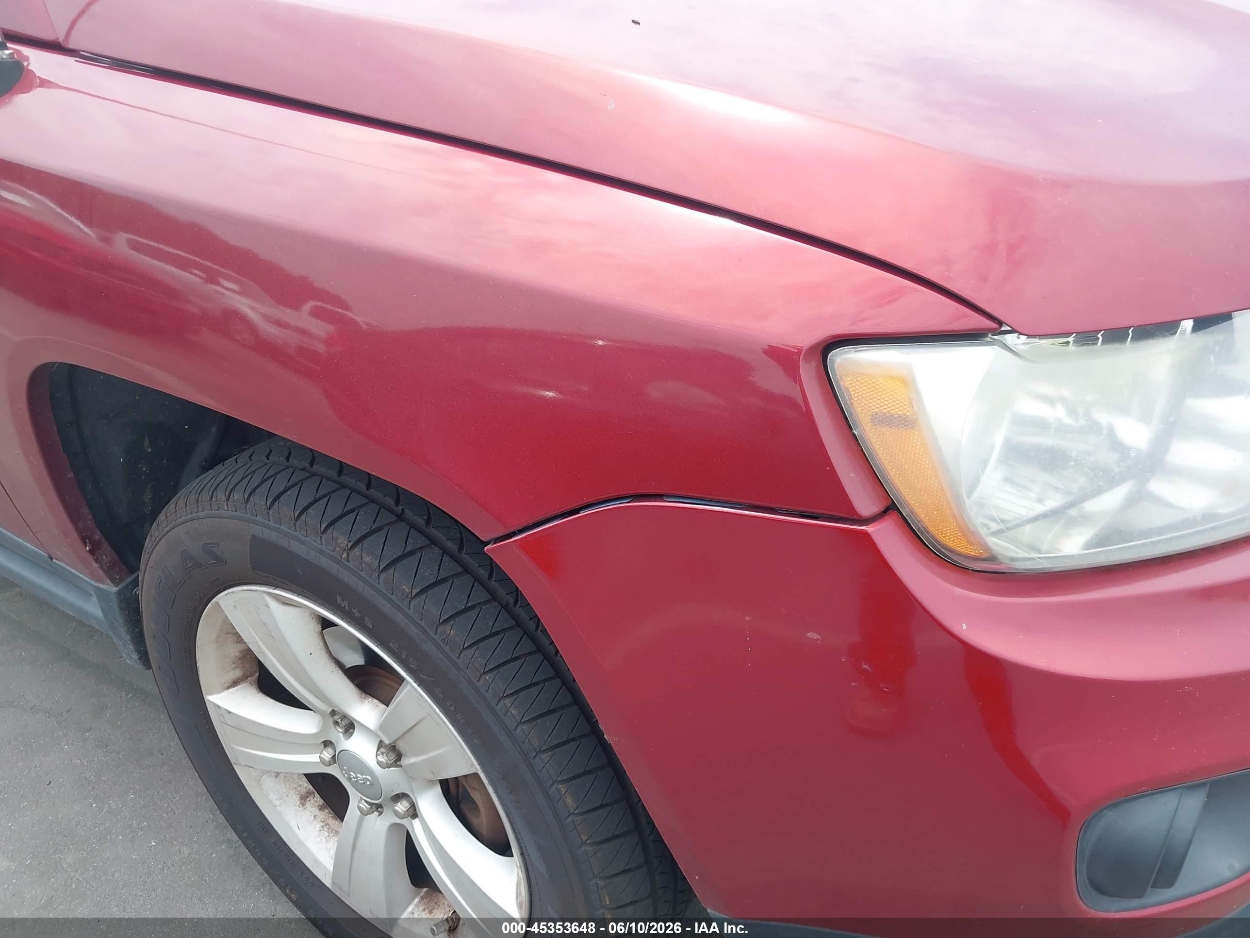 2012 Jeep Compass Sport Red vin: 1C4NJCBA9CD660240