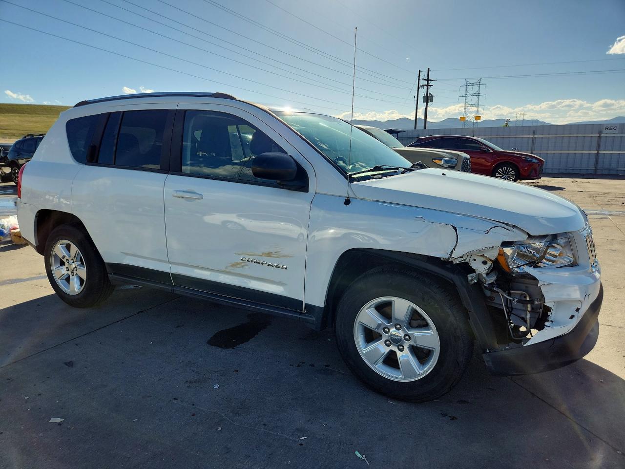 2013 Jeep Compass Sport White vin: 1C4NJCBA9DD246523