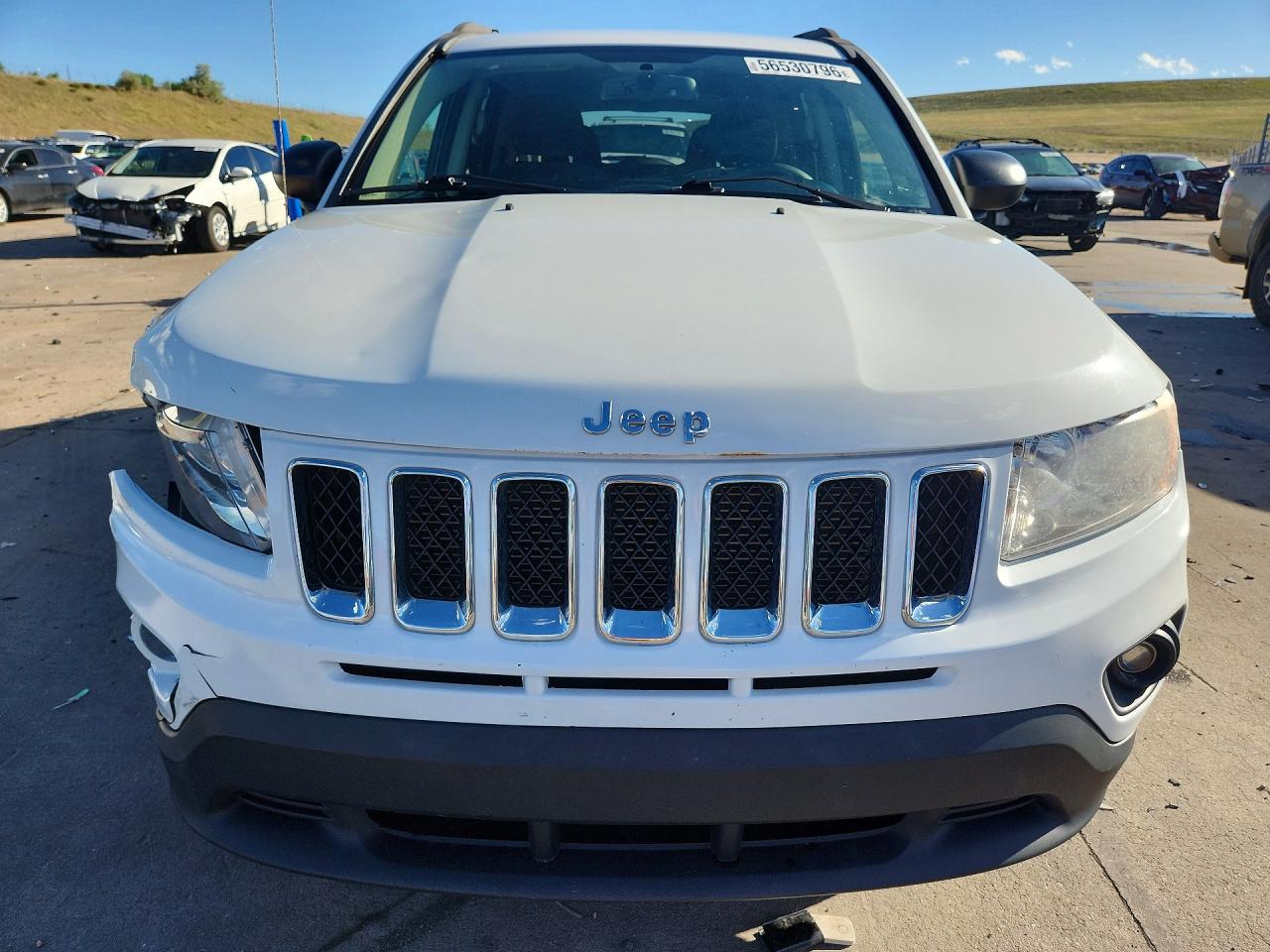 2013 Jeep Compass Sport White vin: 1C4NJCBA9DD246523