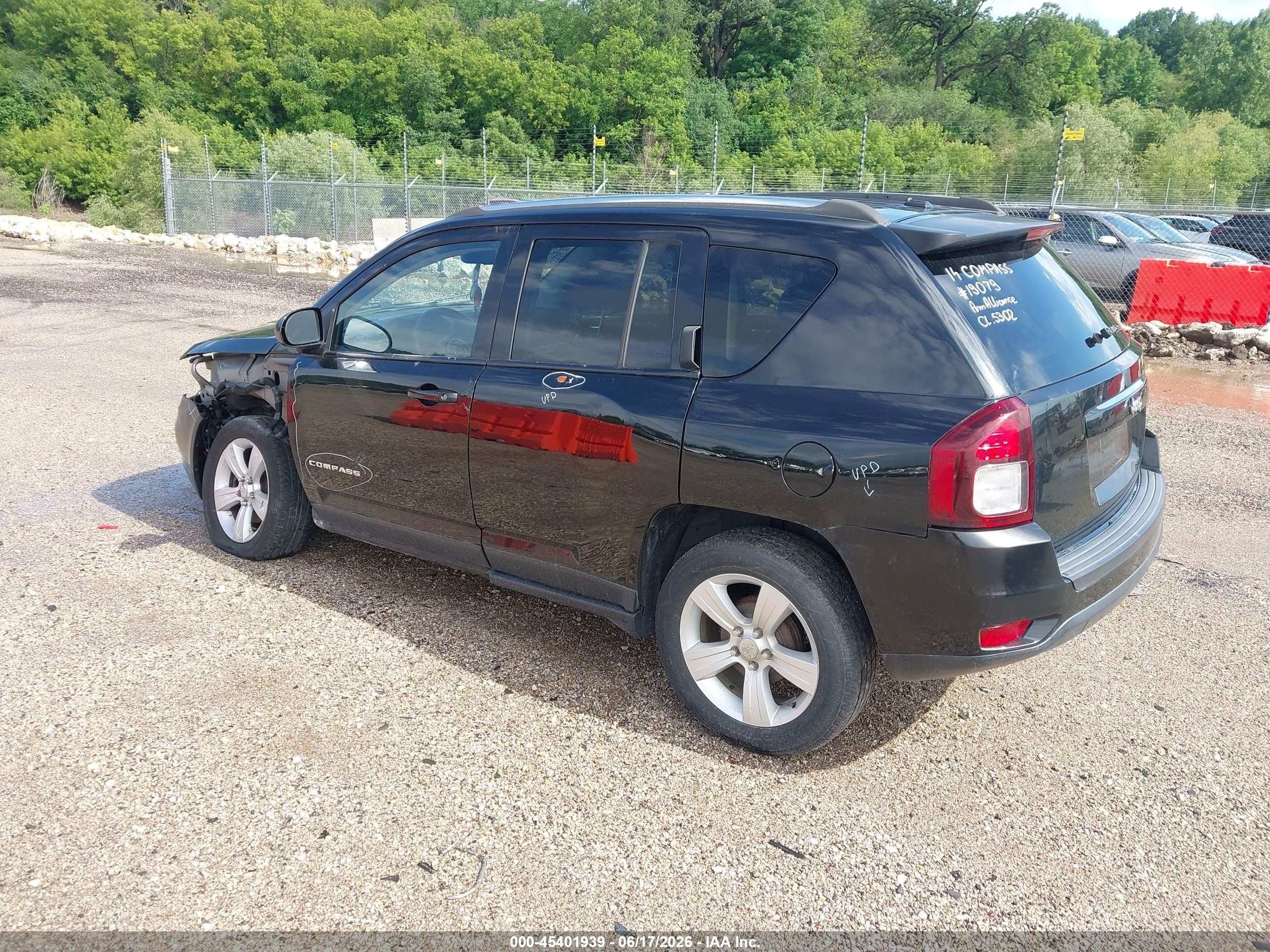 2014 Jeep Compass Sport Black vin: 1C4NJCBA9ED559606