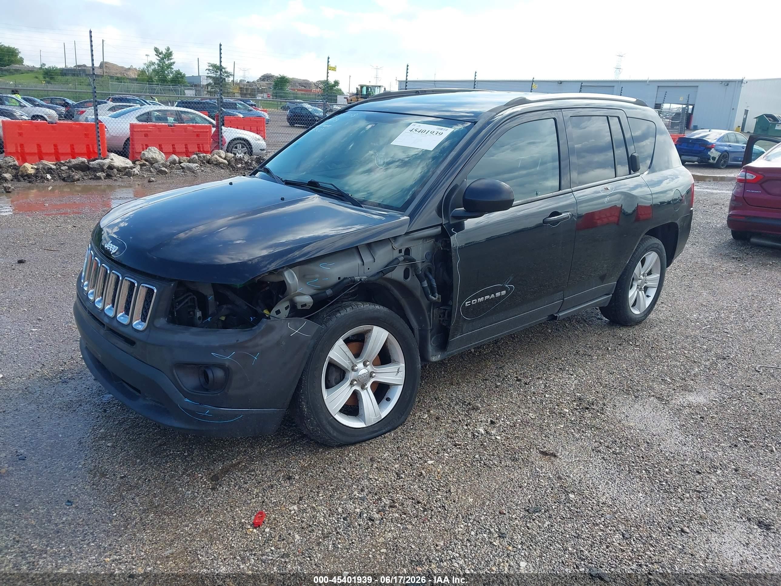 2014 Jeep Compass Sport Black vin: 1C4NJCBA9ED559606