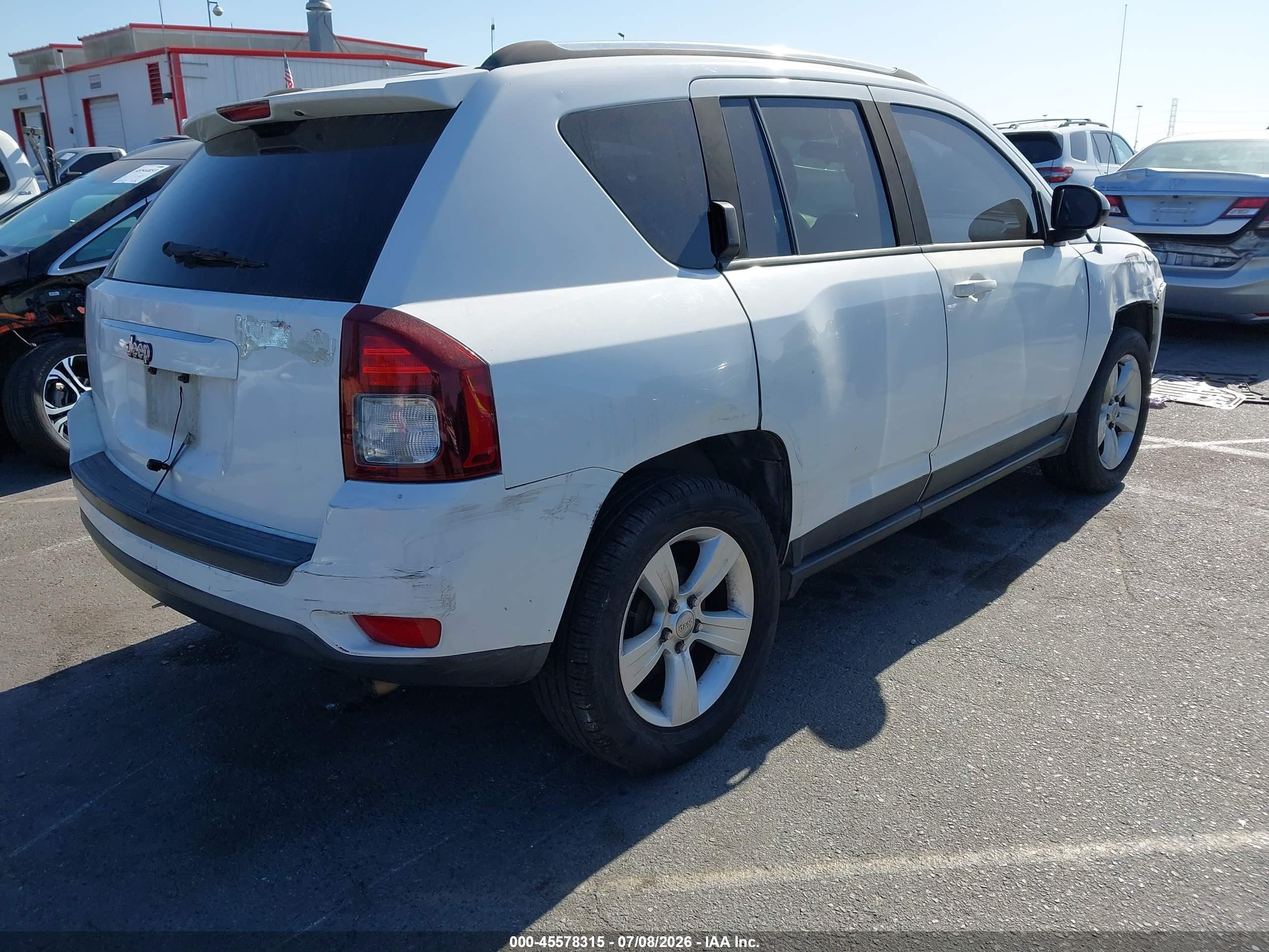 2014 Jeep Compass Sport Белый vin: 1C4NJCBA9ED651699