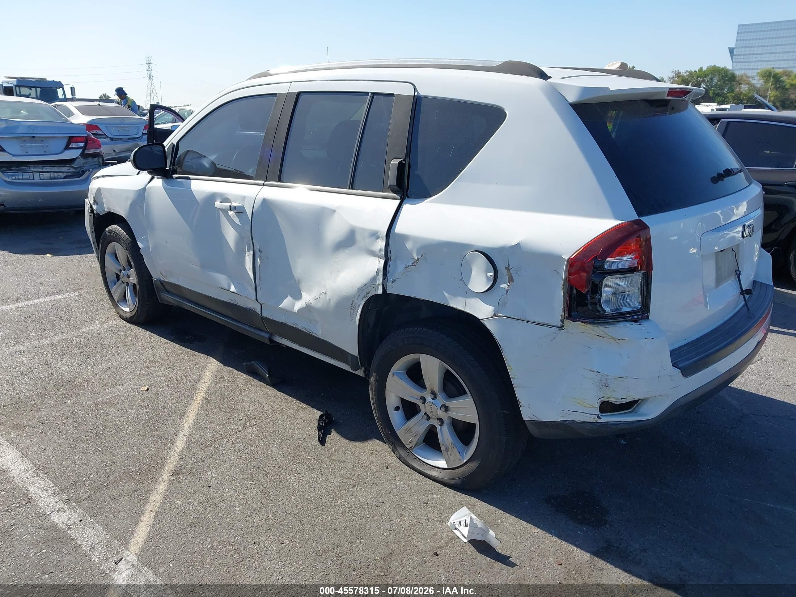 2014 Jeep Compass Sport Белый vin: 1C4NJCBA9ED651699