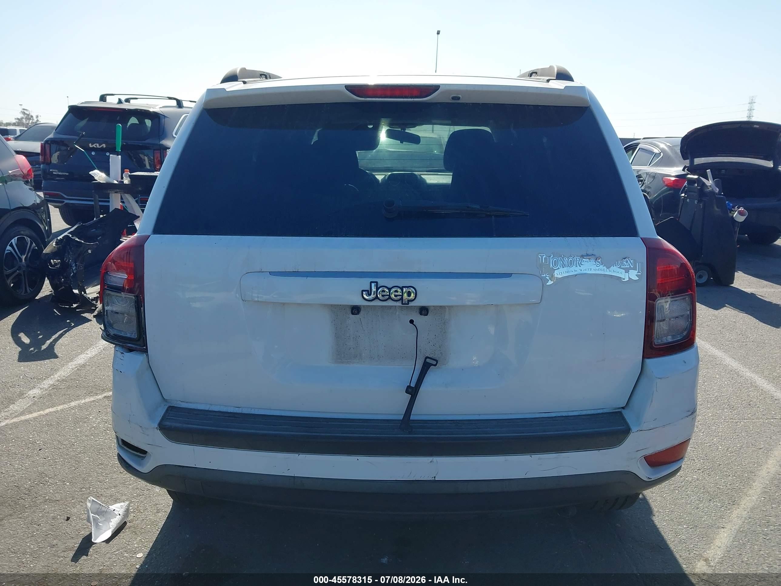 2014 Jeep Compass Sport Белый vin: 1C4NJCBA9ED651699