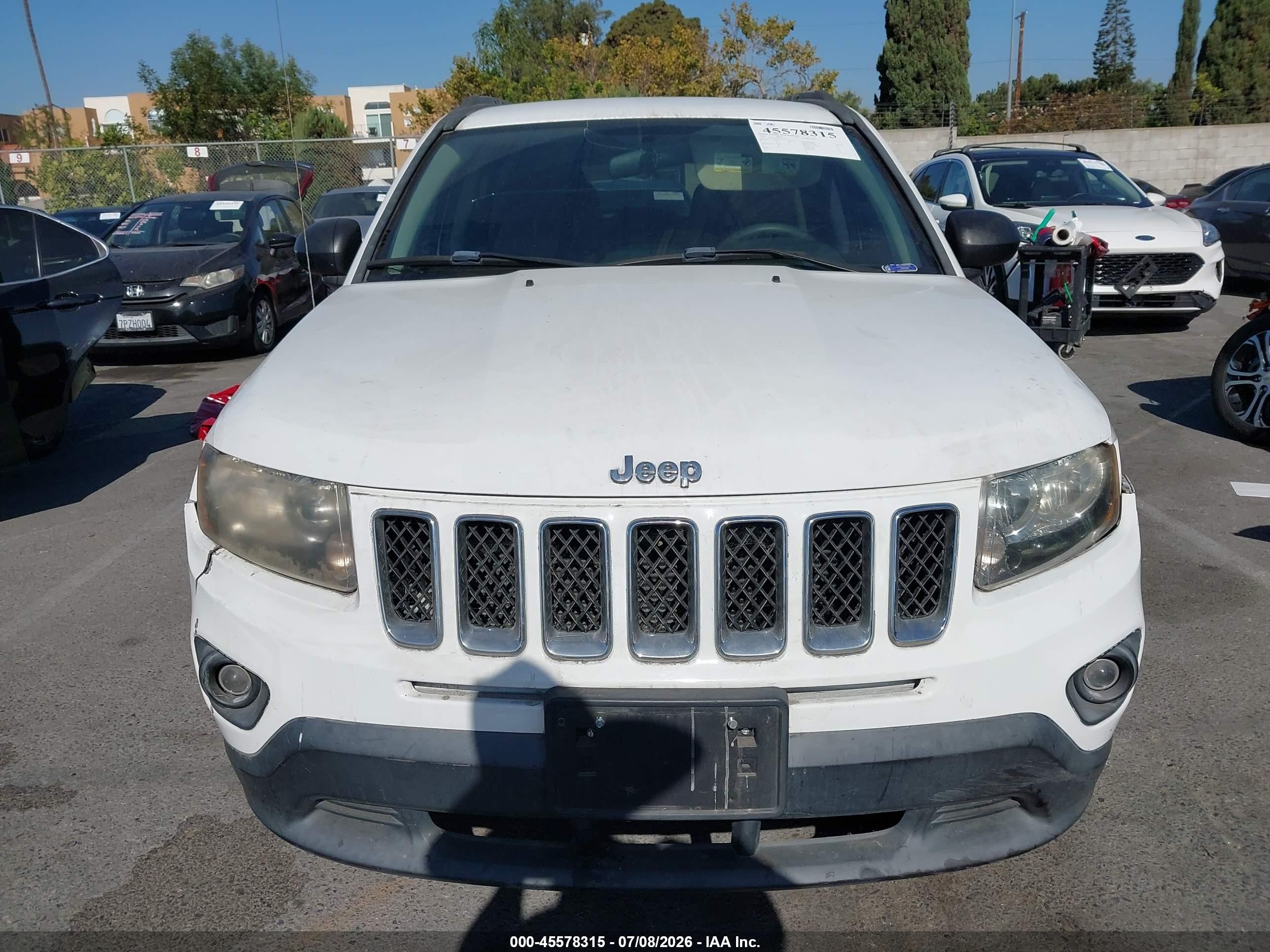 2014 Jeep Compass Sport Белый vin: 1C4NJCBA9ED651699