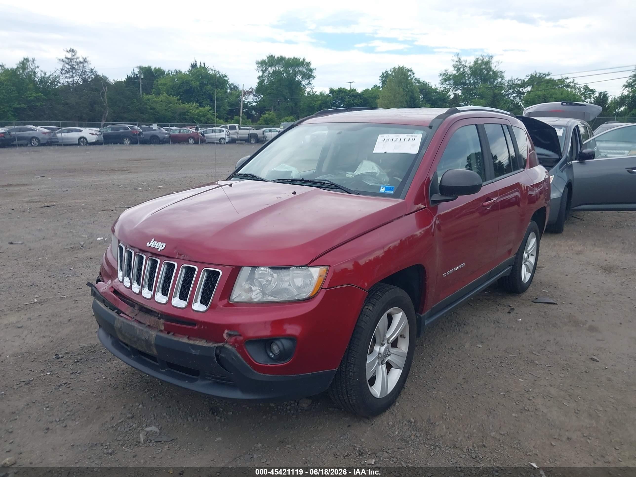 2012 Jeep Compass Sport Red vin: 1C4NJCBAXCD579912